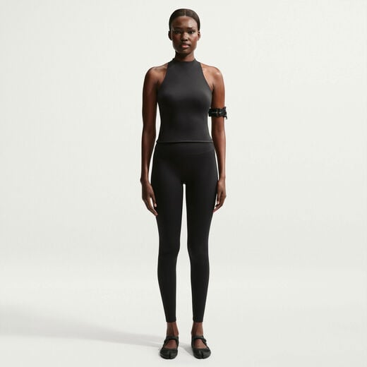 Obsidian-Nike, NikeSKIMS Matte, Women's Mock-Neck Racerback Tank Top