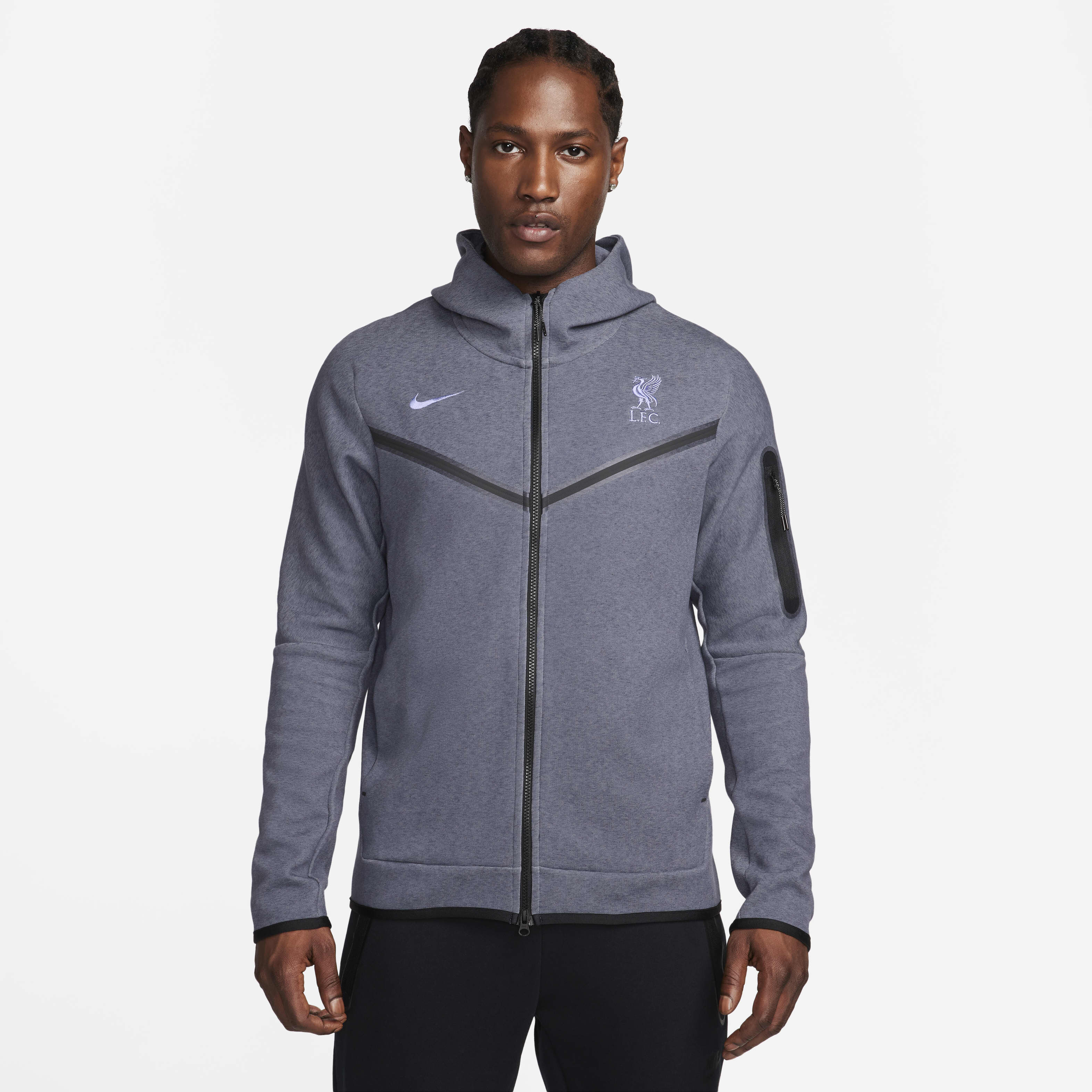 Lfc nike mens grey tech pack hoodie new arrivals