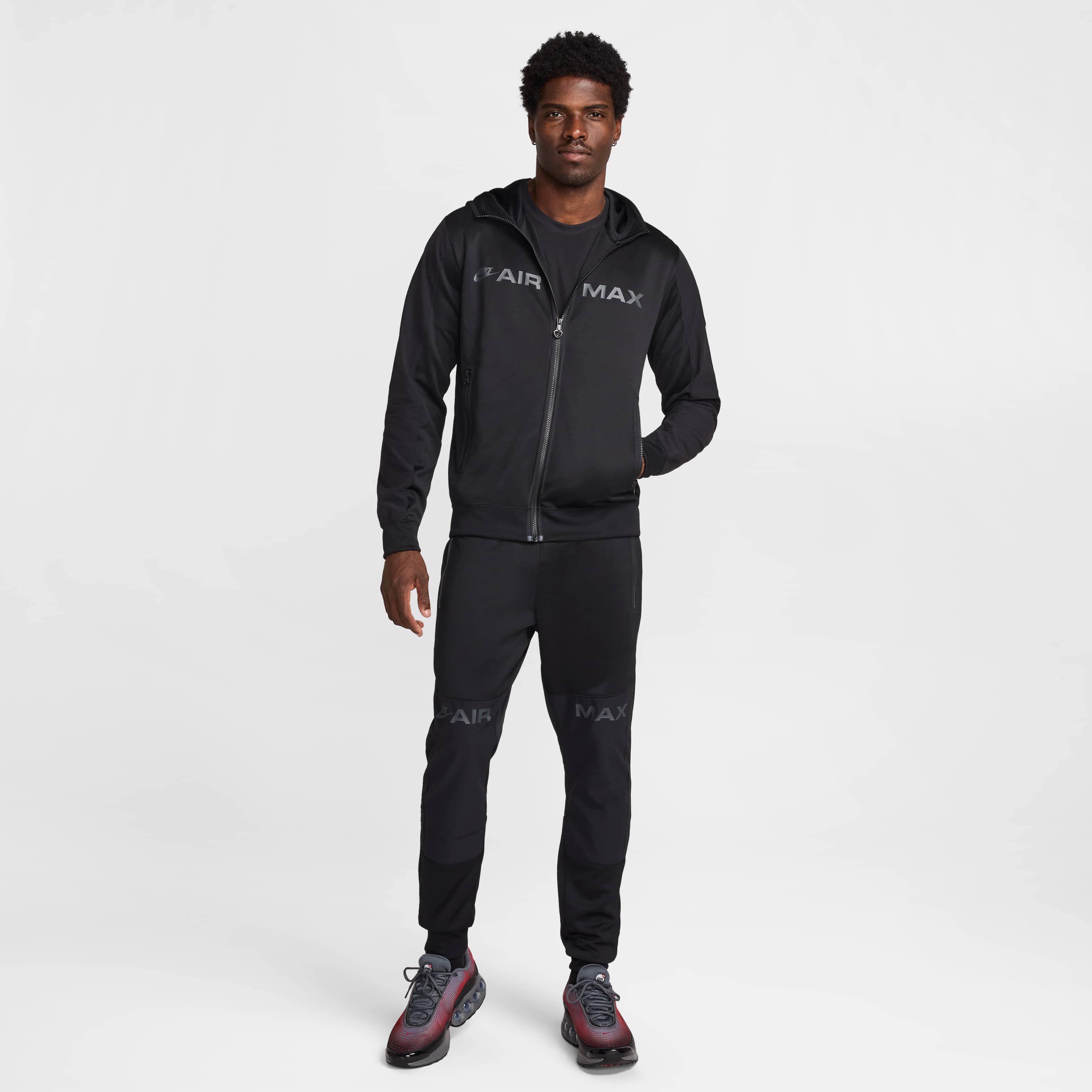nike air max full zip hoodie black