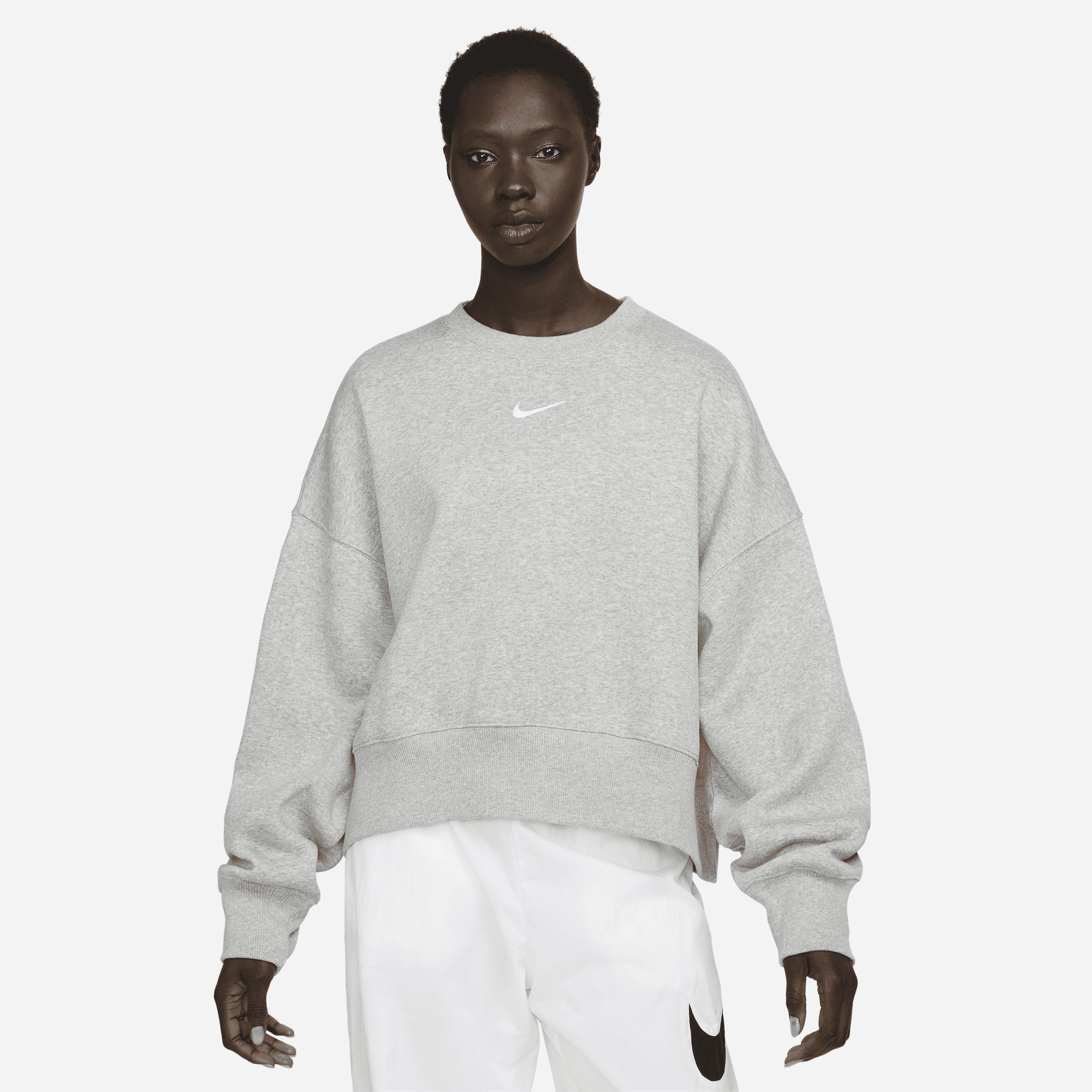 Oversized grey top crew neck