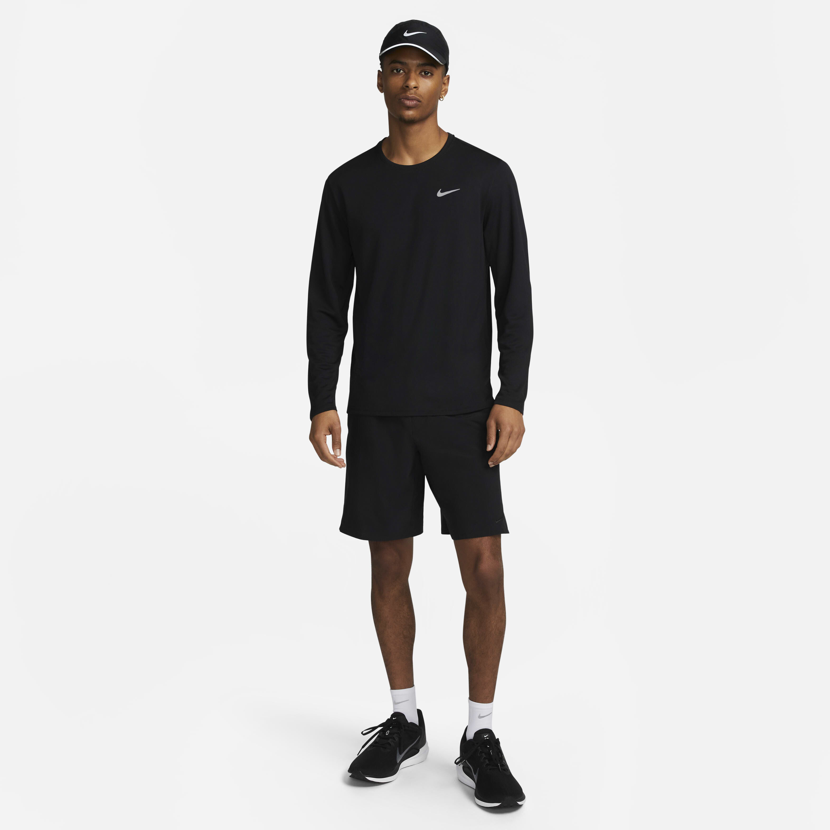 Buy Nike Miler Men s Dri FIT UV Long Sleeve Running Top Nike UAE Official
