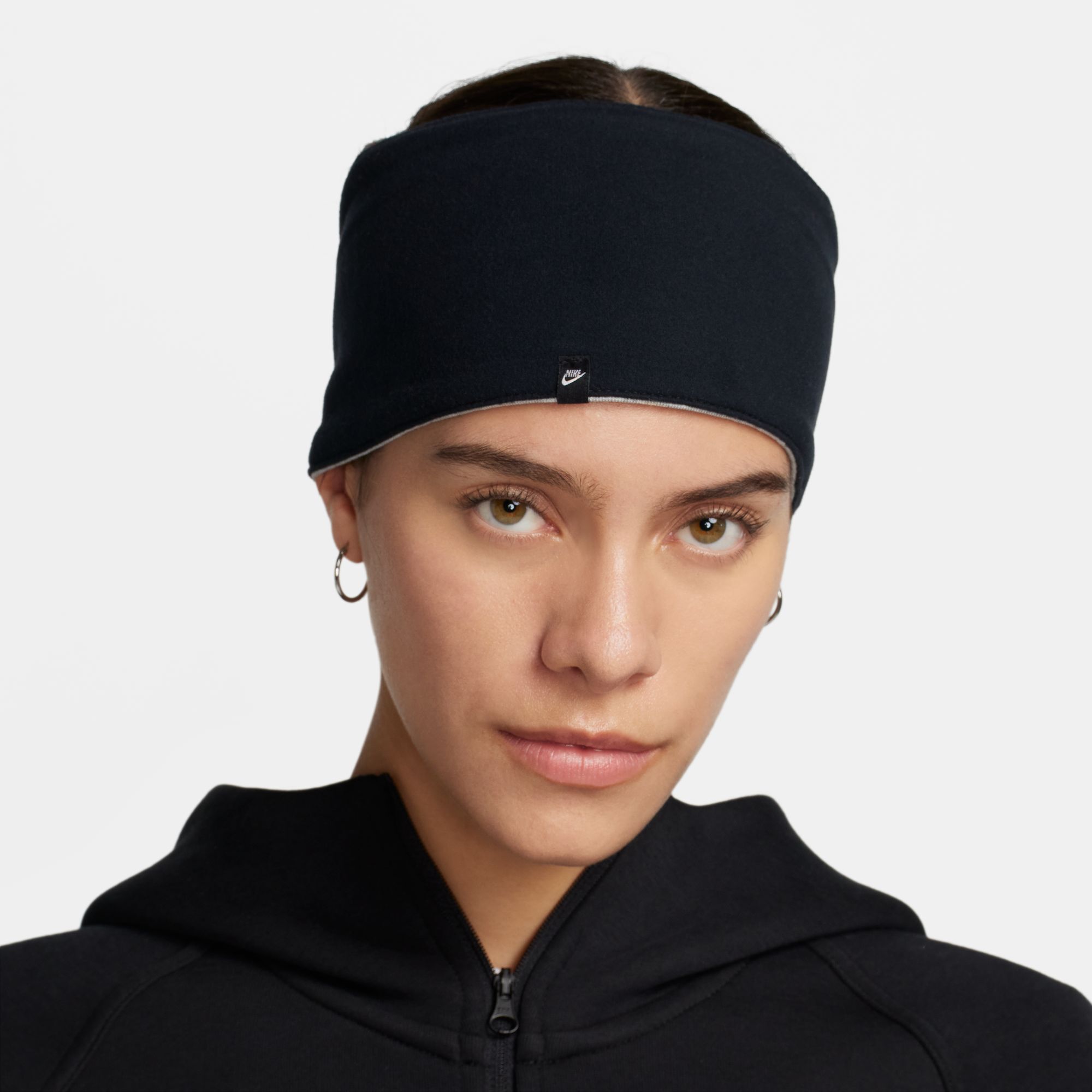 Buy Nike Therma FIT Tech Fleece Headband Dark Grey Heather Black Black Nike UAE Official