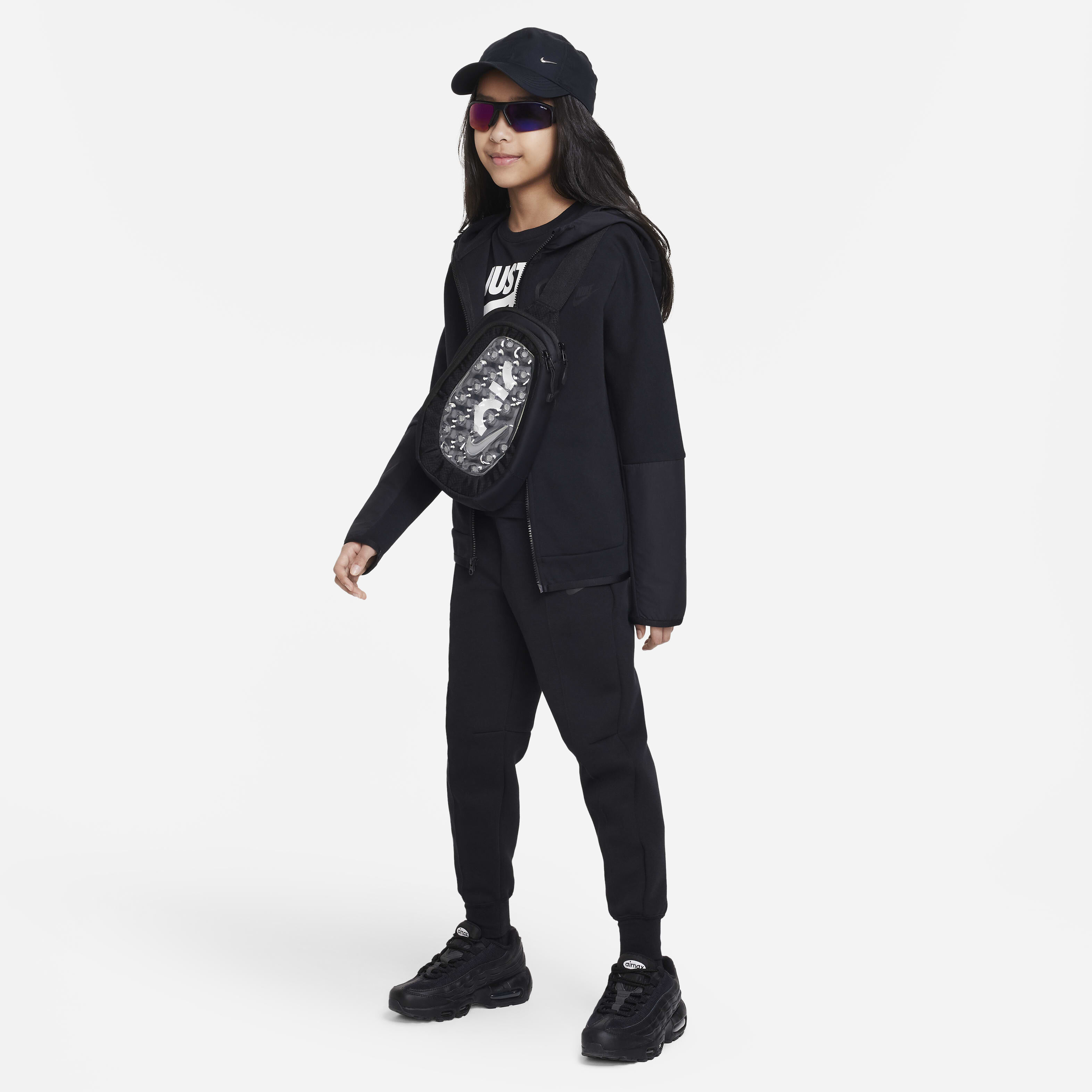 Nike girls black joggers online
