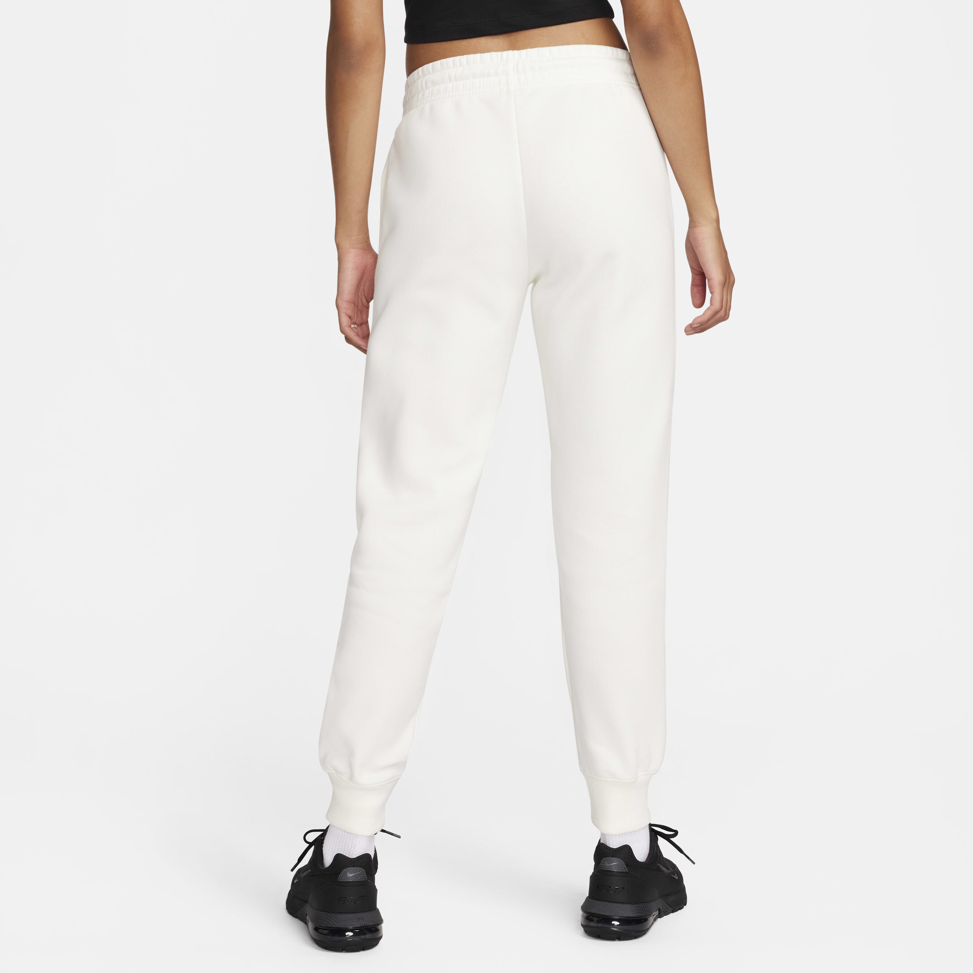 Buy Nike Sportswear Phoenix Fleece Women s Mid Rise Tracksuit Bottoms Sail Black Nike UAE Official