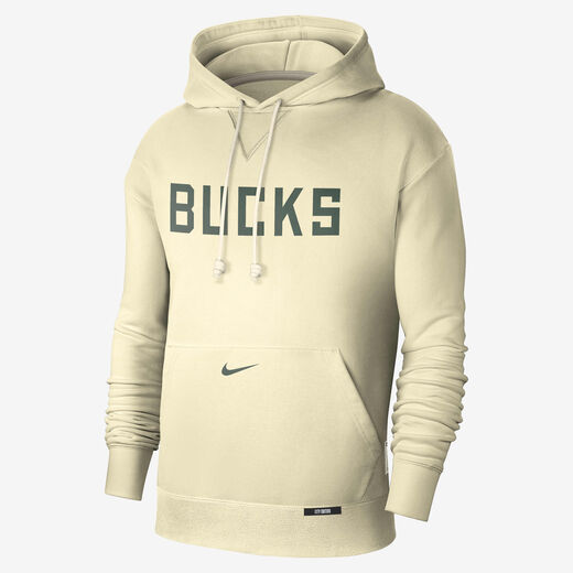 Hoodies & Sweatshirts-Nike, Milwaukee Bucks Standard Issue City Edition, Men's Nike Dri-FIT NBA Courtside Hoodie