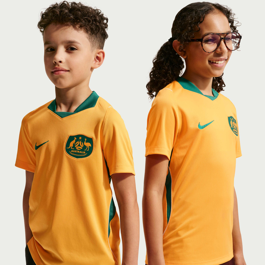 Australia-Nike, Australia 2026 Stadium Home, Older Kids' Nike Dri-FIT Football Shirt