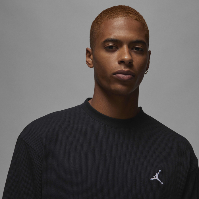 Buy Jordan Essentials Men's Waffle Knit Top Black/White Nike UAE
