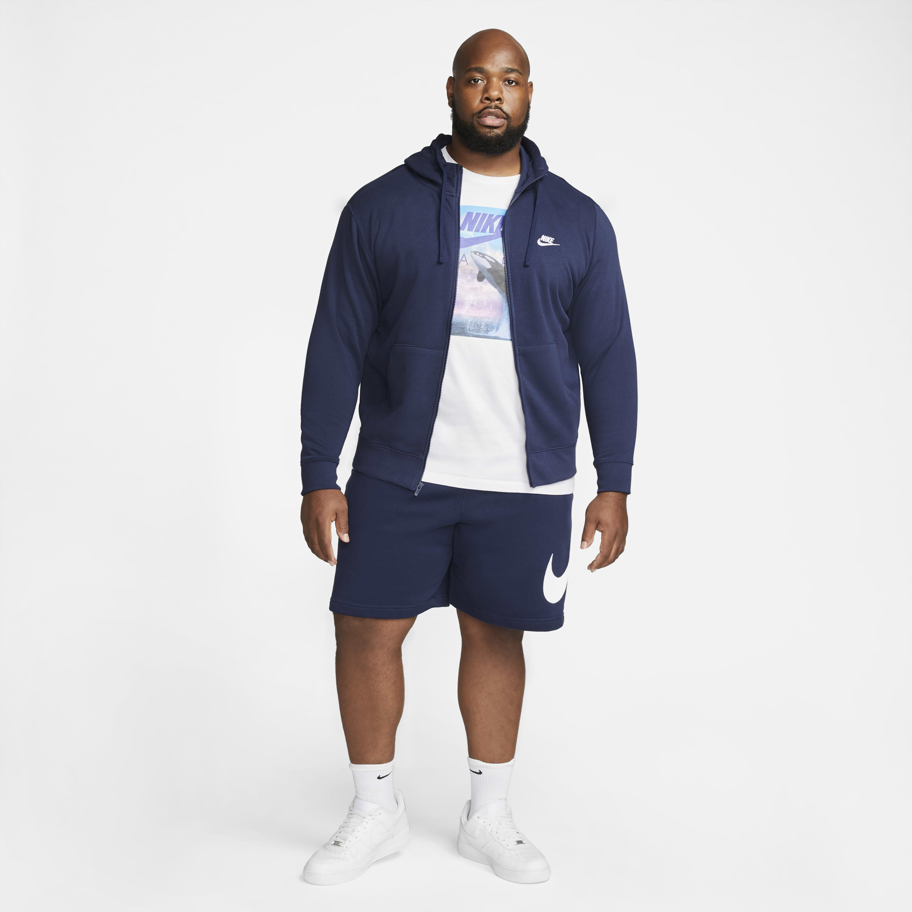 Blue nike full zip hoodie store