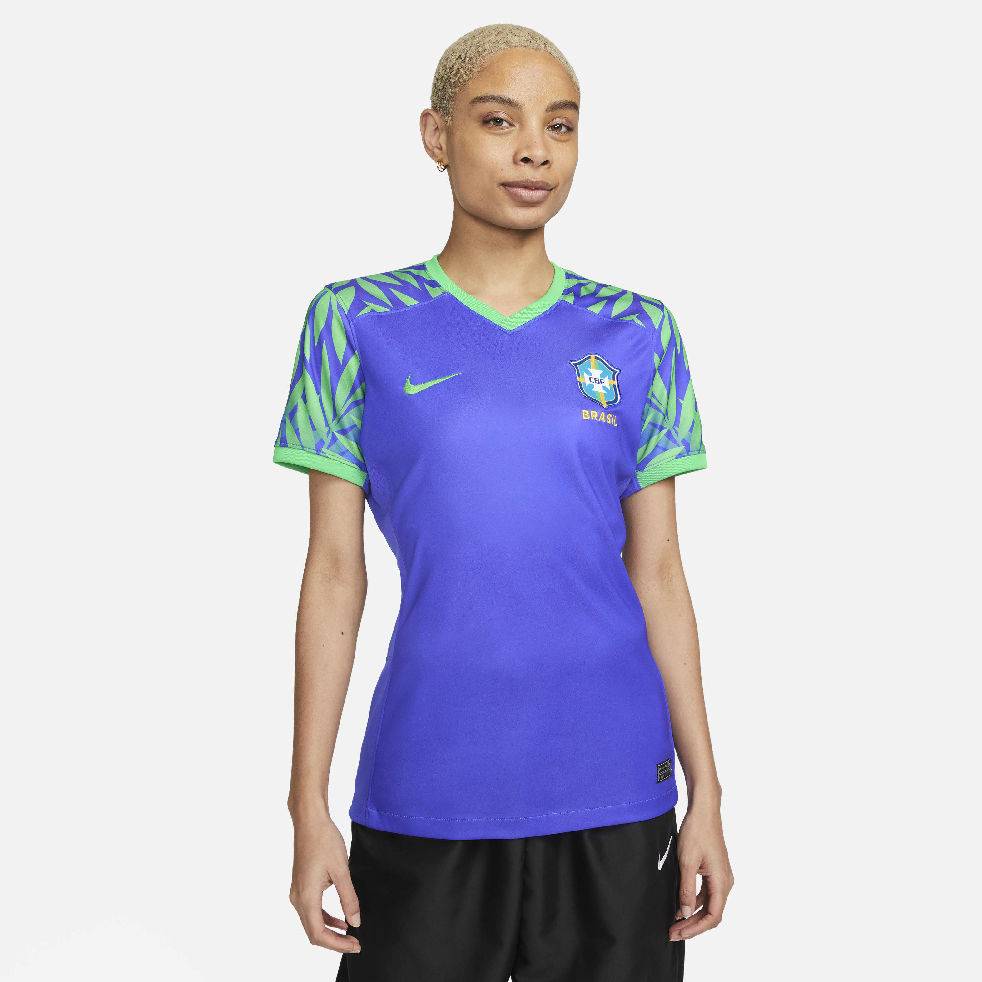 Buy Brazil 2023 Stadium Away Women s Nike Dri FIT Football Shirt Paramount Blue Green Spark Green Spark Nike UAE Official