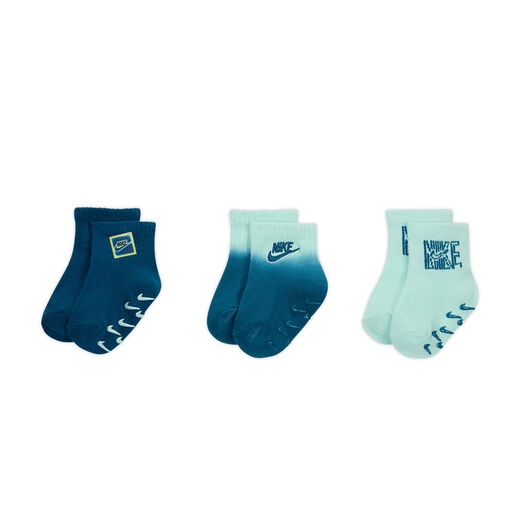 Socks-Nike, Nike Glow With Me, Infant/Toddler Ribbed Gripper Socks (3 Pairs)