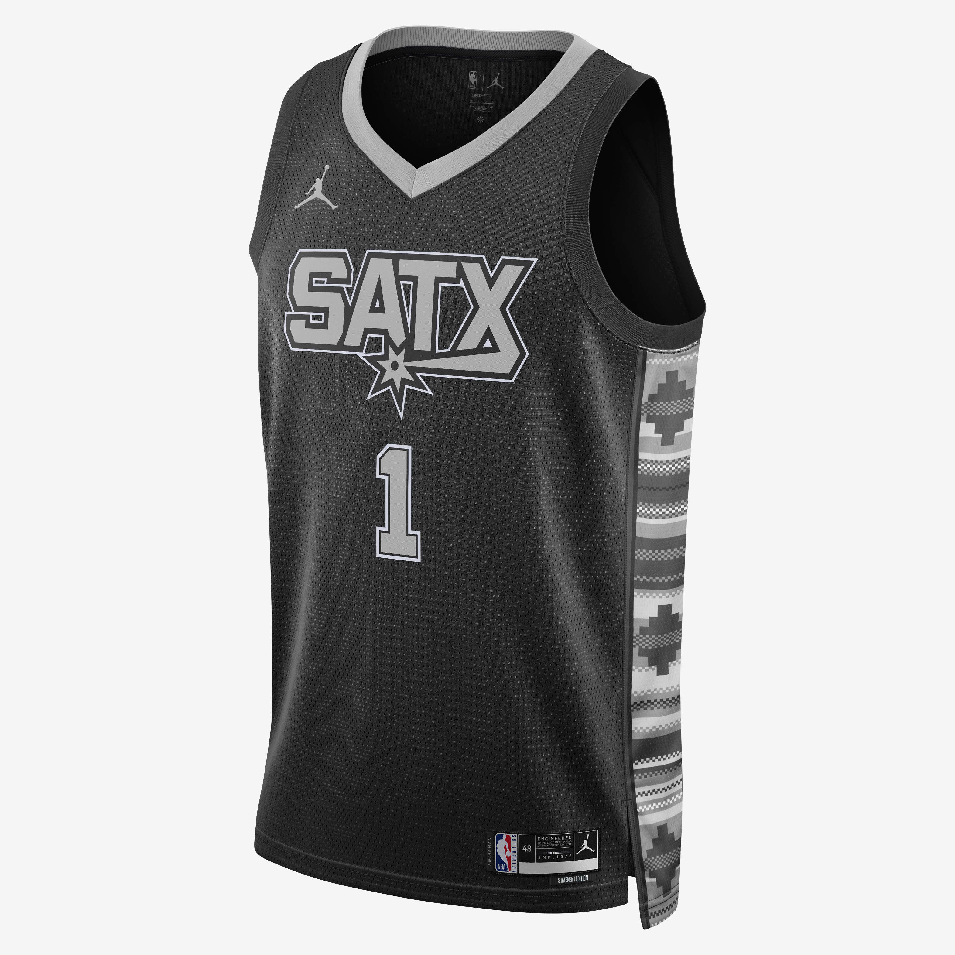Buy San Antonio Spurs Statement Edition Men s Jordan Dri FIT NBA Swingman Jersey Black Flat Silver Nike UAE Official