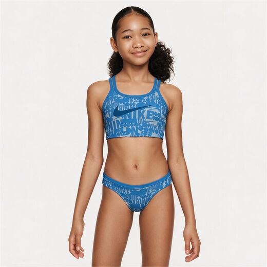 Swimwear-Nike Swim, Nike, Girls' T-Crossback Midkini Swim Set