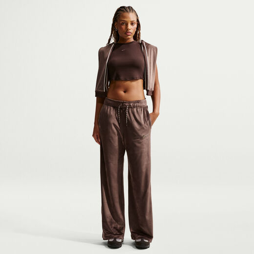 New In Women's-Nike, Nike Sportswear, Women's High-Waisted Wide-Leg Velour Pants