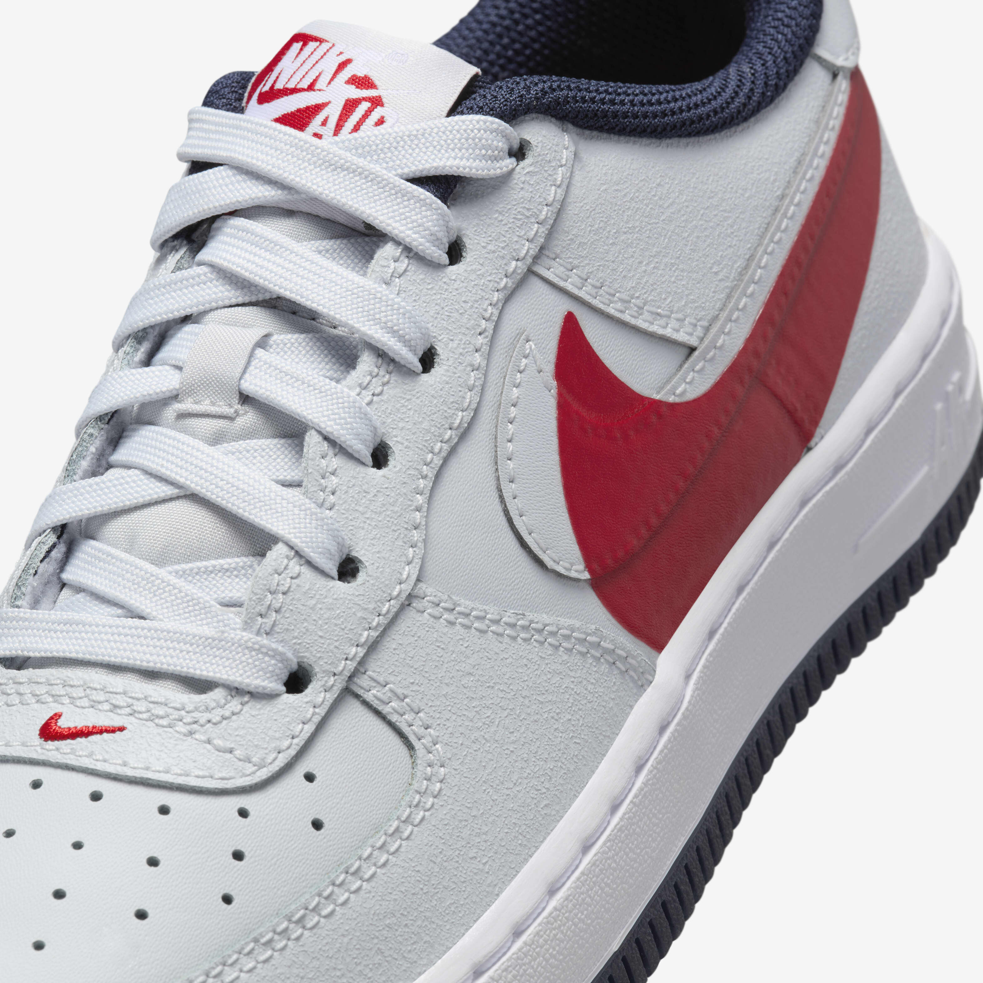 Grey and red air force ones outlet