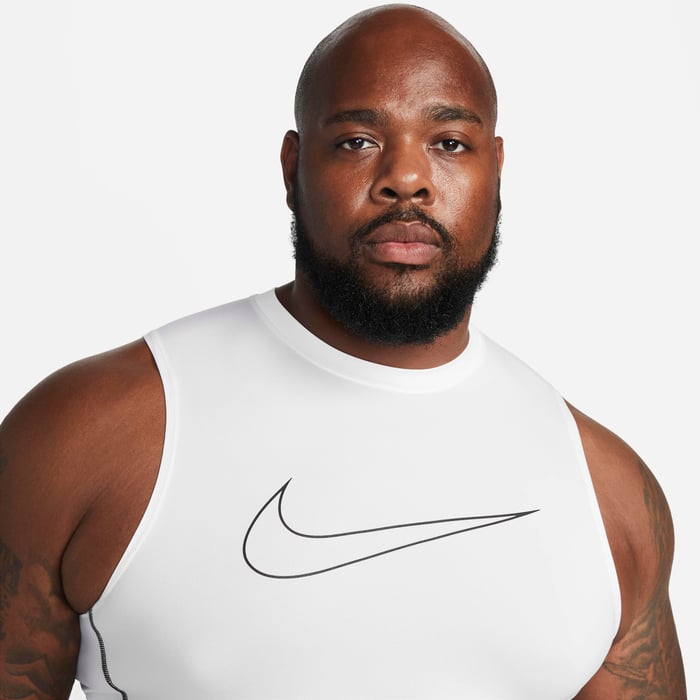 Buy Nike Pro Dri-FIT Men's Tight-Fit Sleeveless Top - White/Black/Black ...