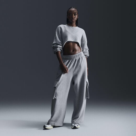Trousers & Tights-Nike, Nike Sportswear, Women's Low-Rise Oversized French Terry Open-Hem Trousers