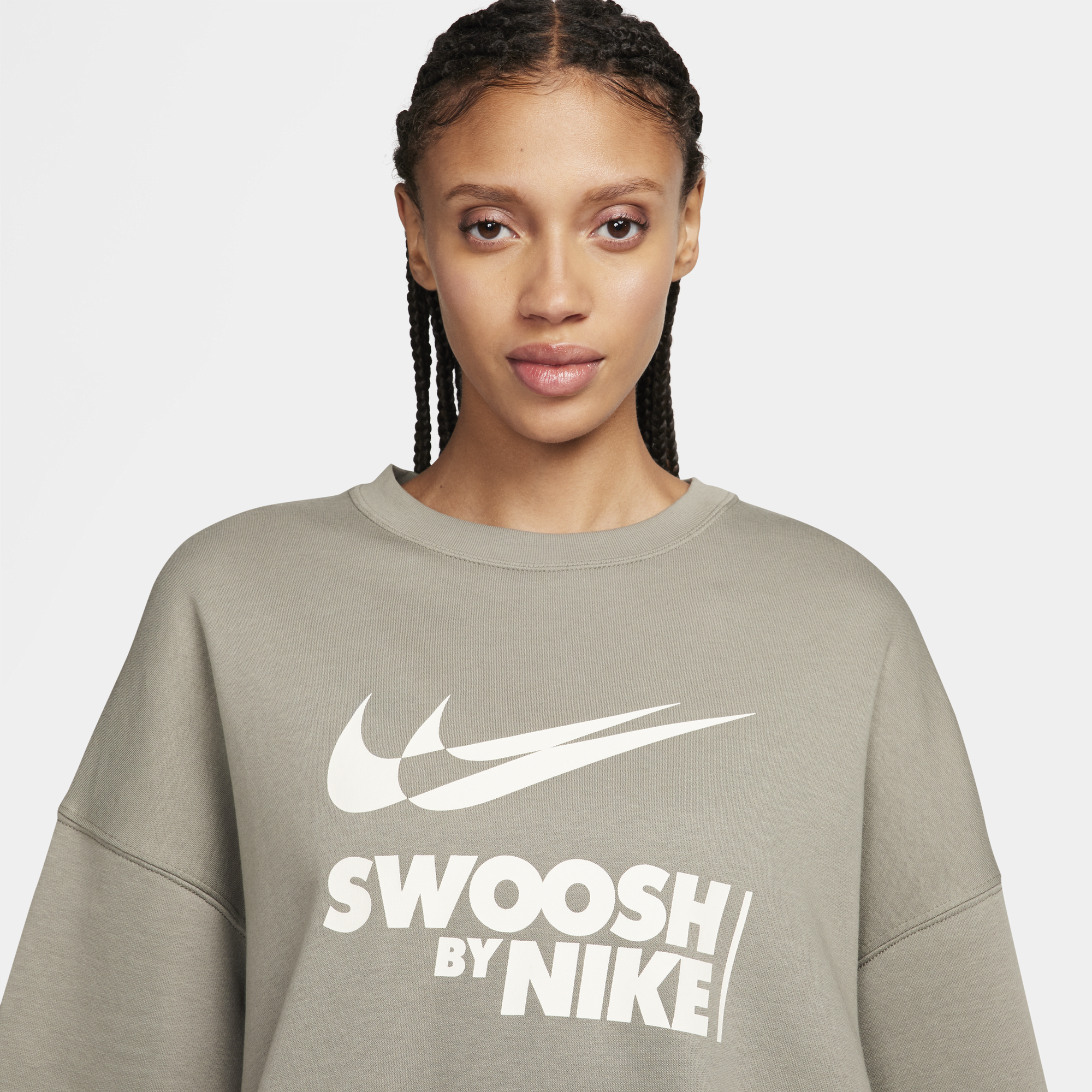 Shop Sportswear Women s Oversized Fleece Crew Neck Sweatshirt