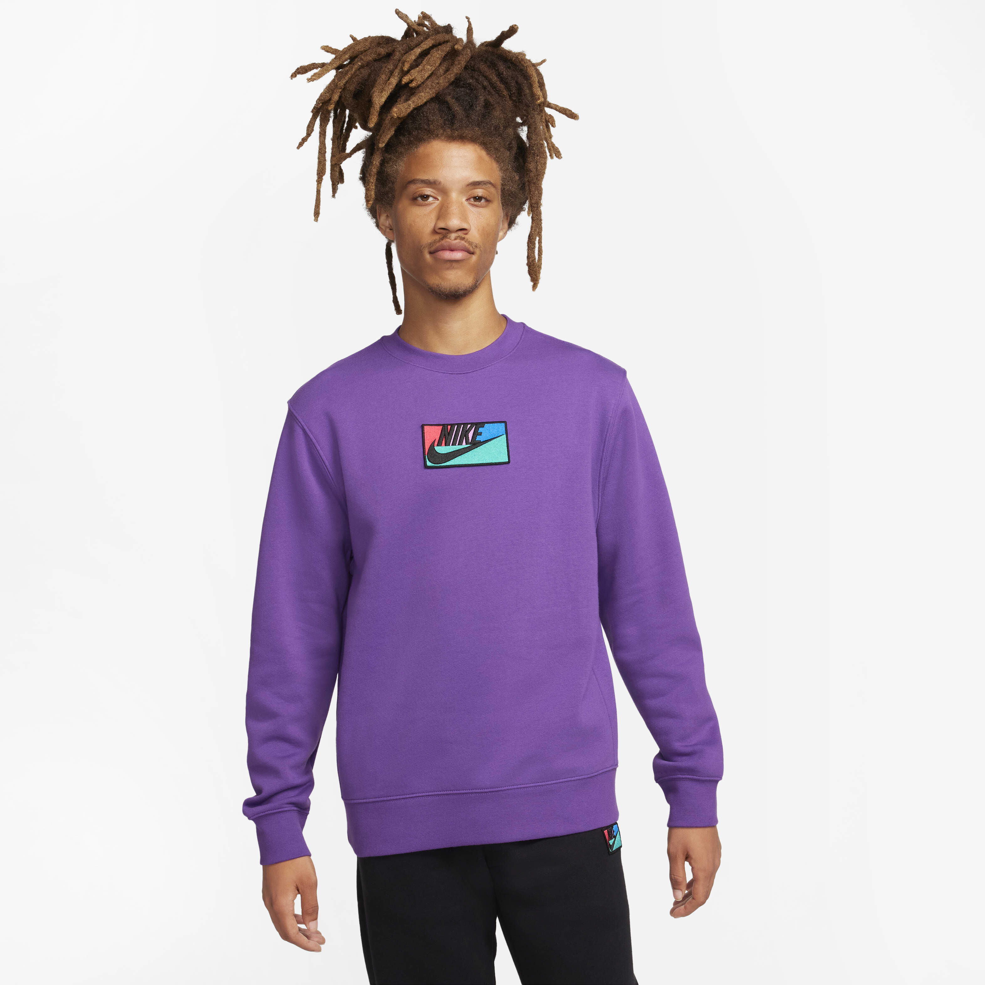 purple crew neck nike