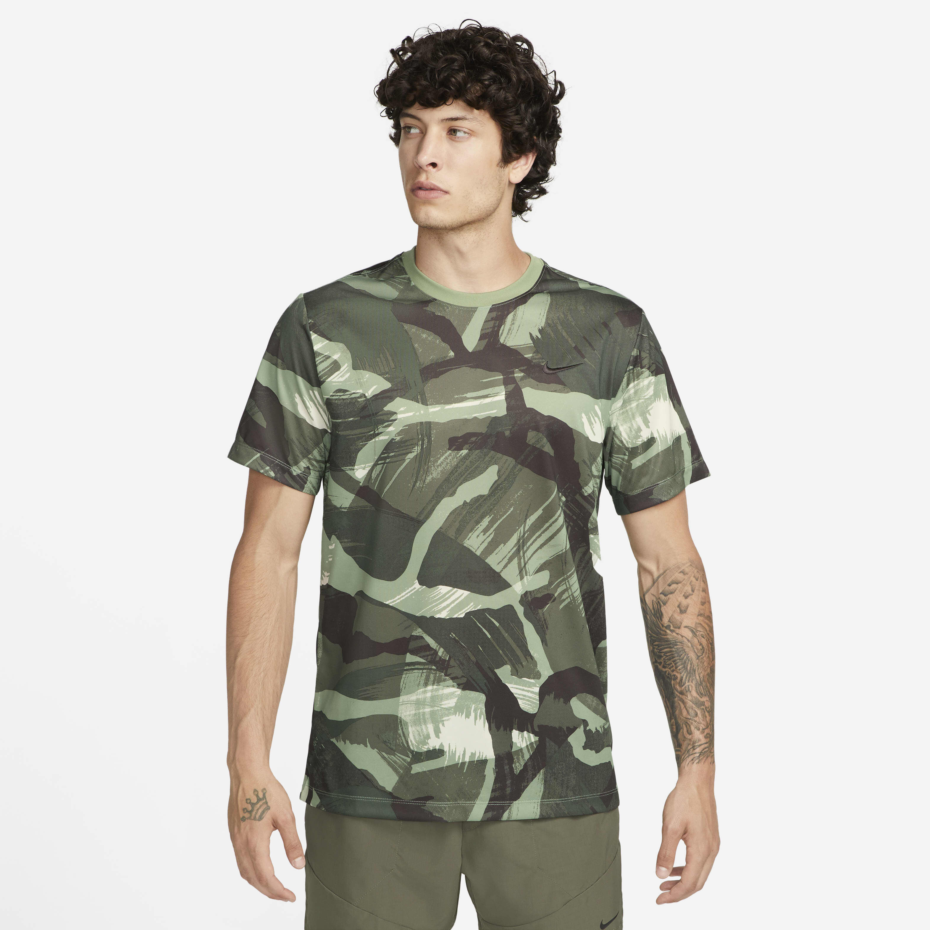 Buy Nike Dri FIT Legend Men s Camo Fitness T Shirt Oil Green Nike UAE Official