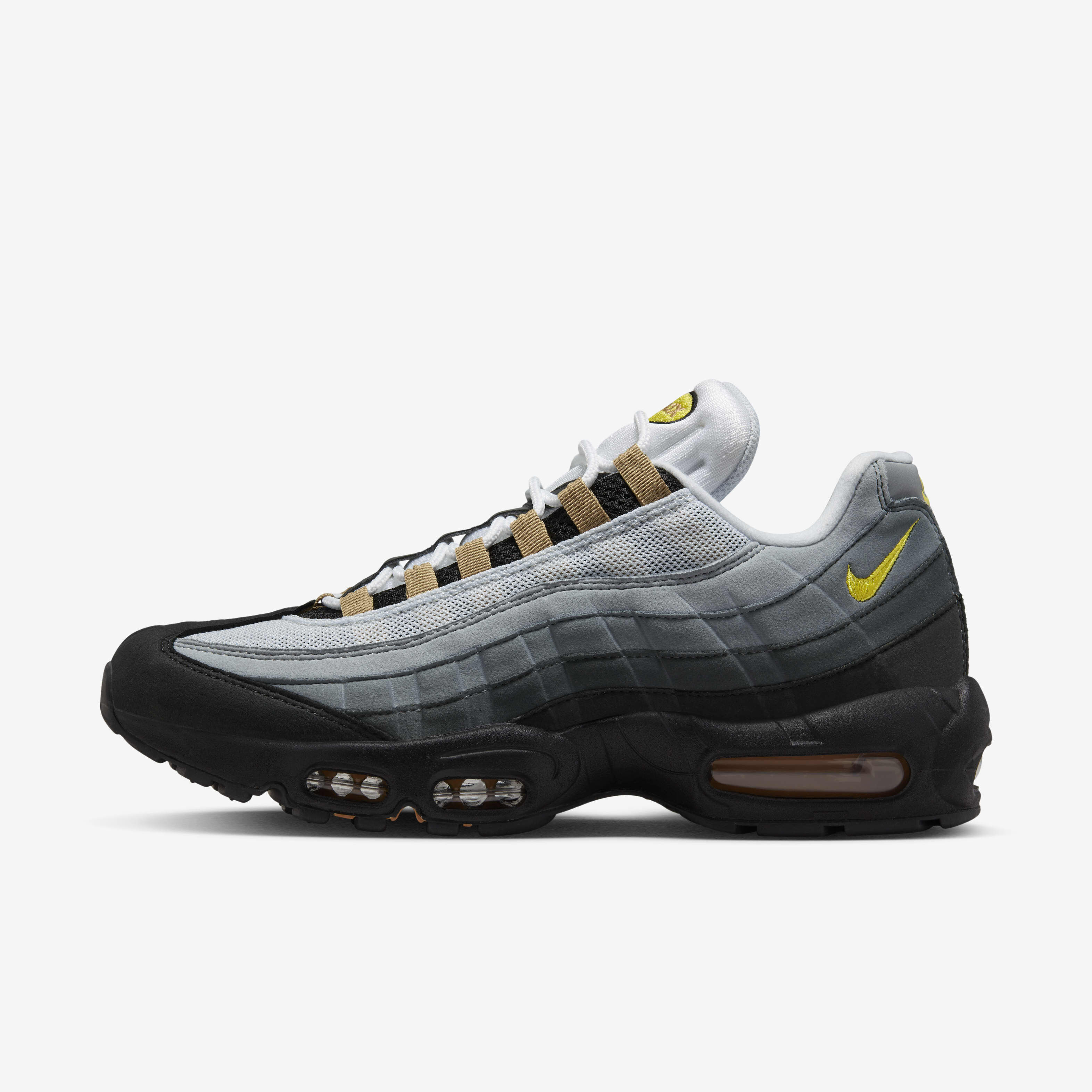 Gray and yellow air max 95 on sale