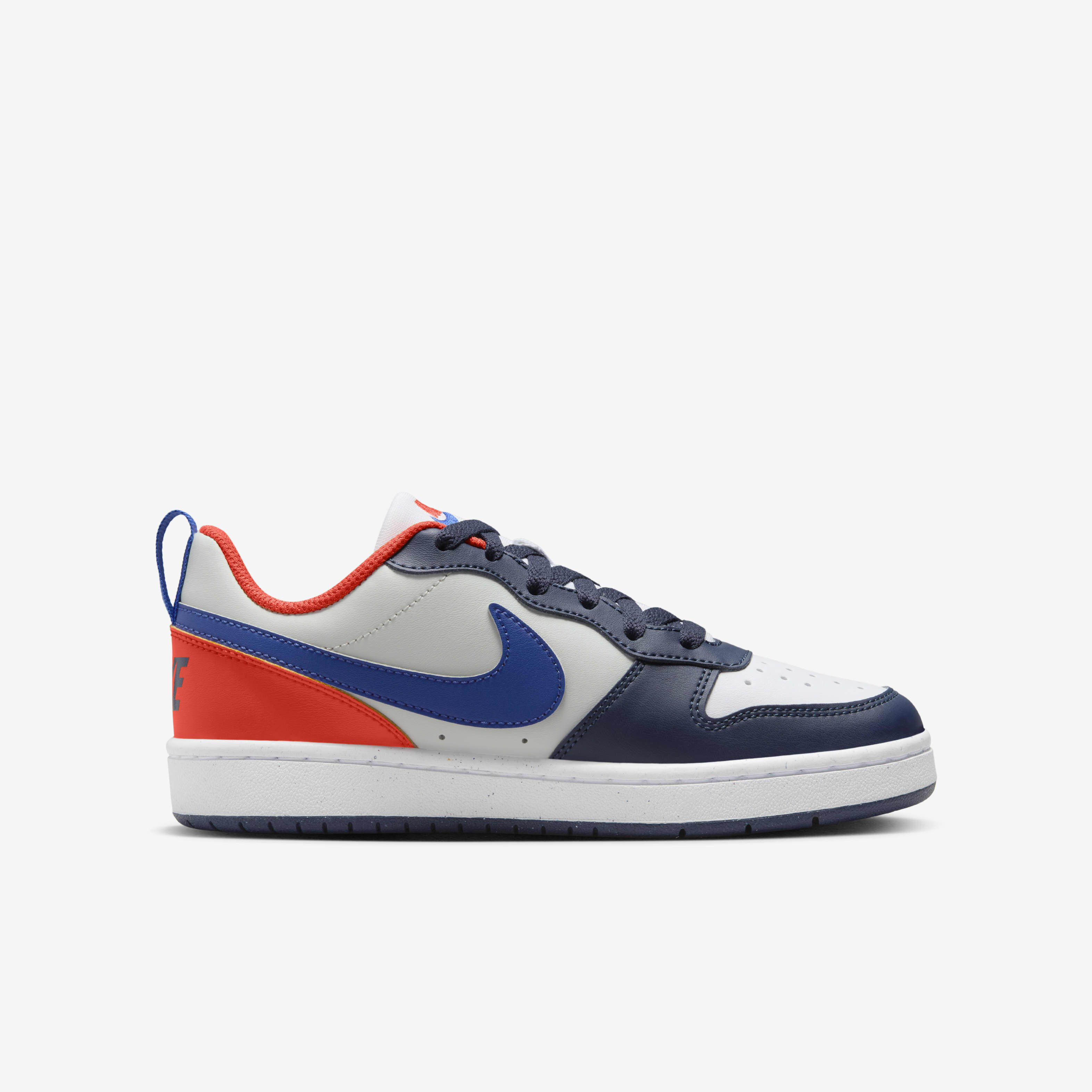 Buy Nike Court Borough Low Recraft Older Kids Shoes Midnight Navy Team Orange Light Silver Hyper Royal Nike UAE Official