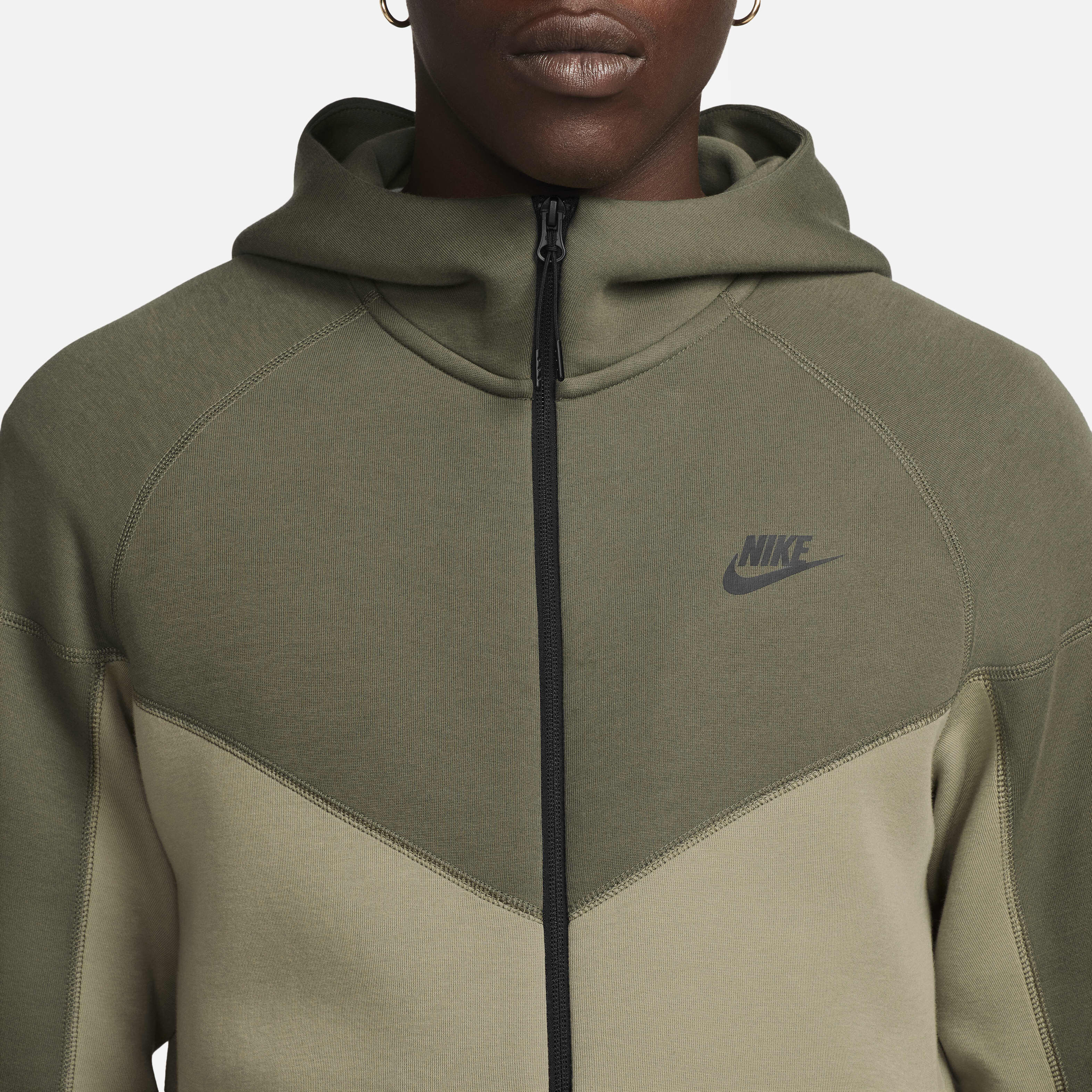Nike tech fleece hoodie olive green shop
