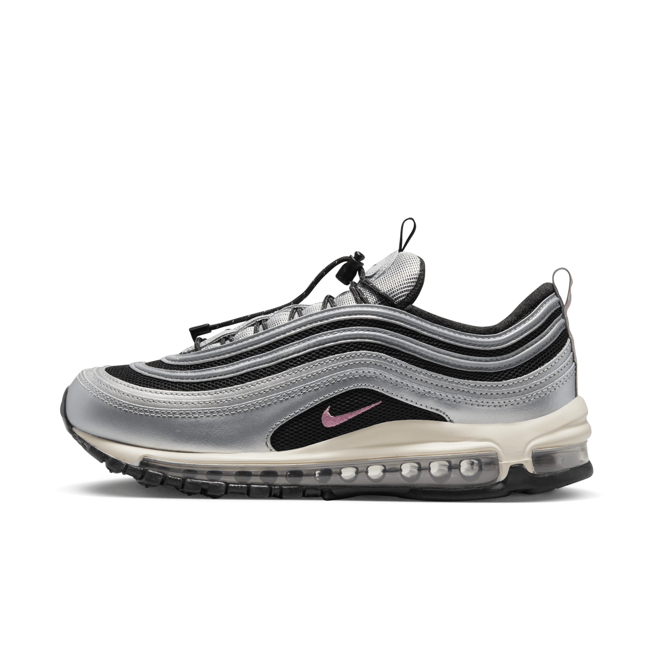 Nike womens air max 97 glitter trainer black / online black / white / black