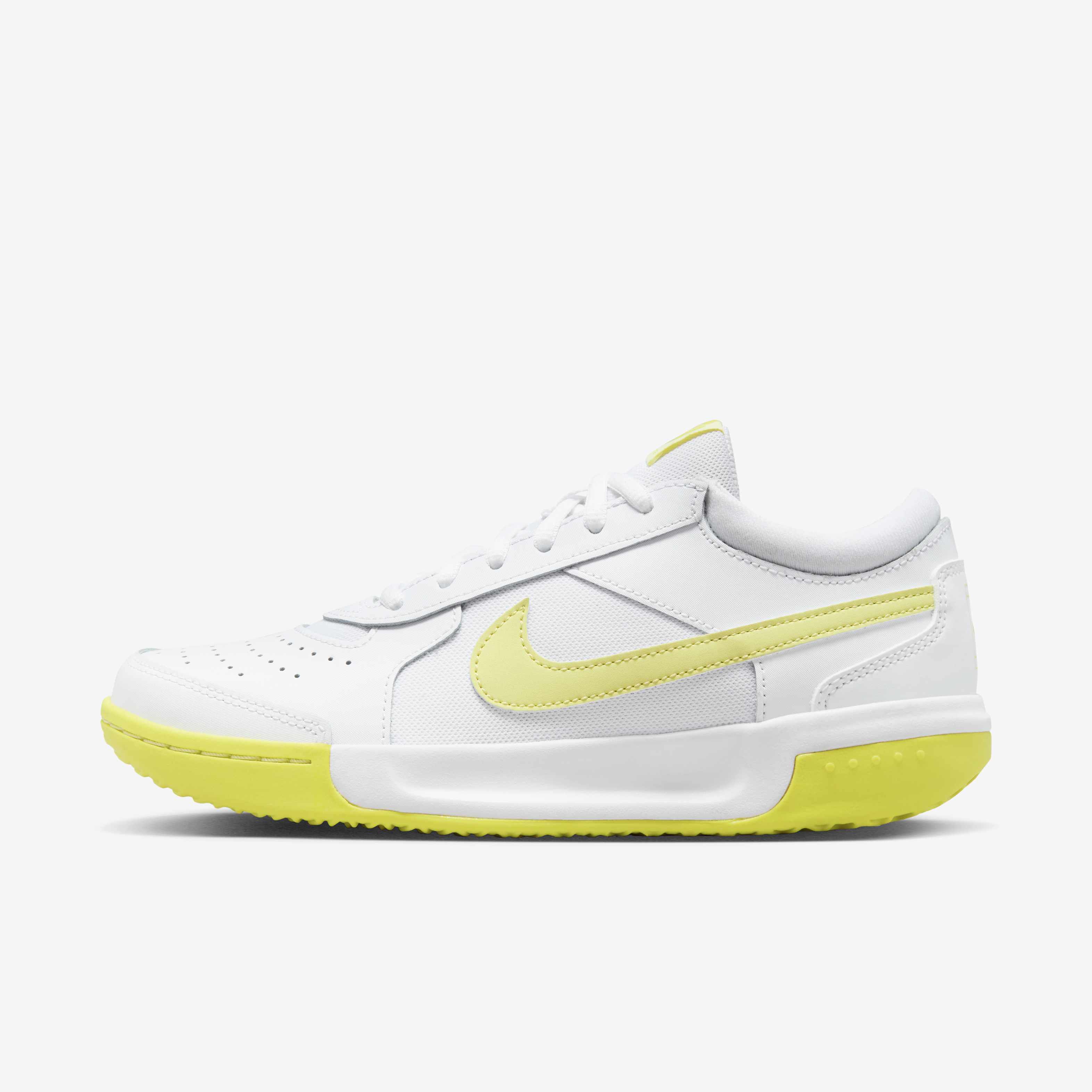 Yellow and white tennis shoes top