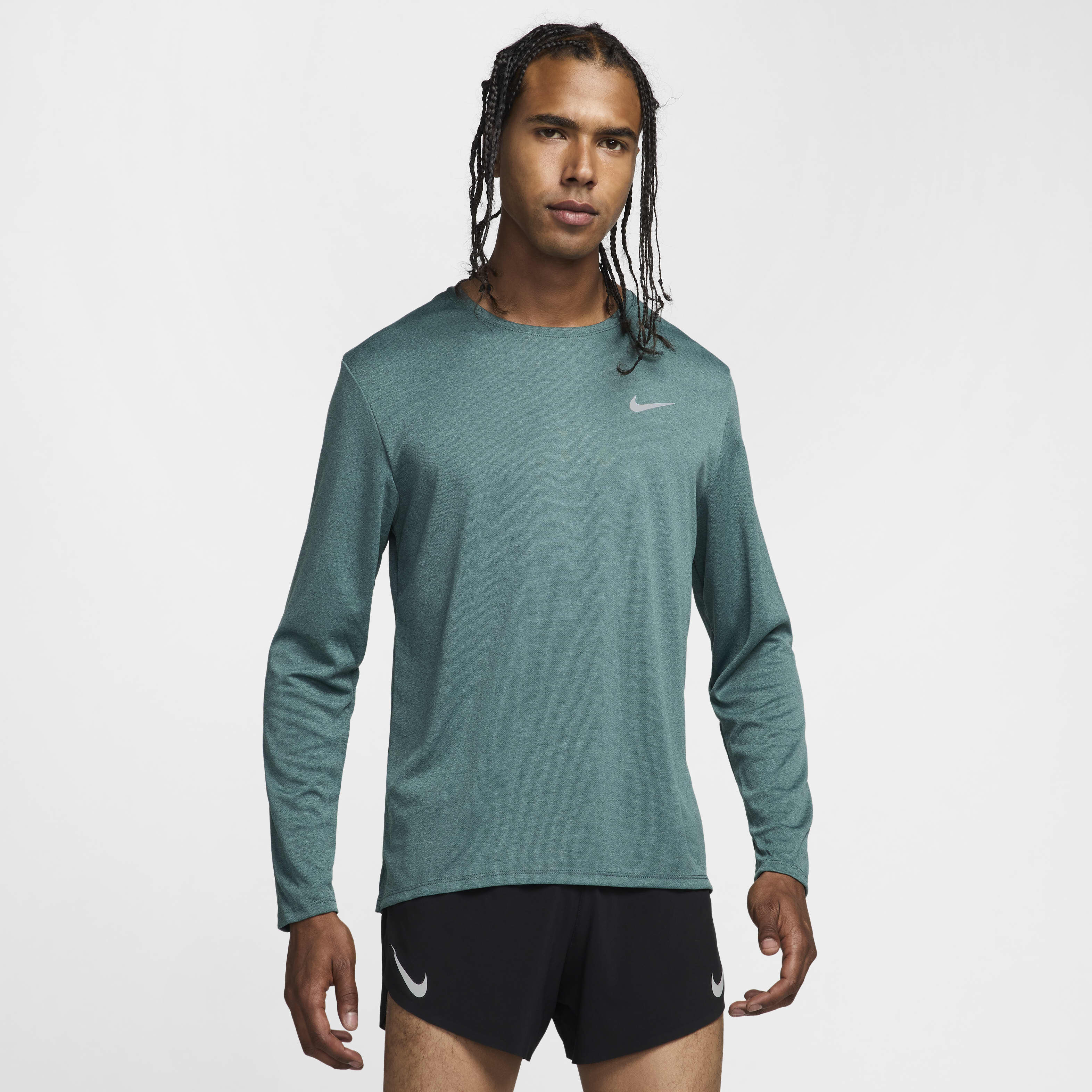 Buy Nike Miler Men s Dri FIT UV Long Sleeve Running Top Nike UAE Official