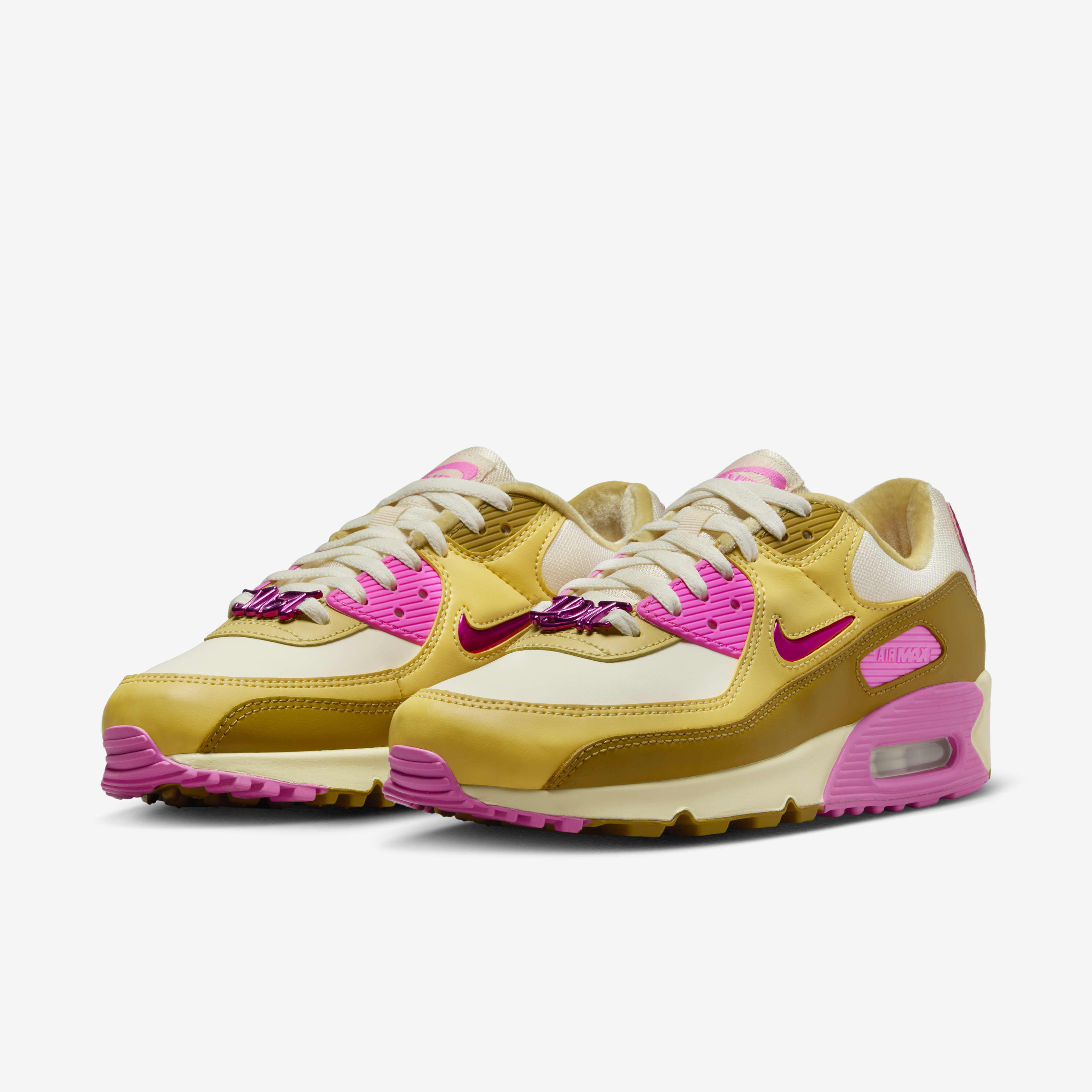 Nike air max pink and gold on sale