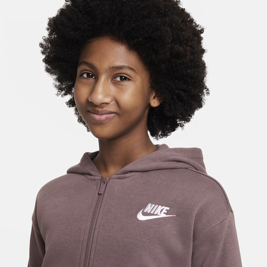 Shop Sportswear Club Fleece Older Kids' (Girls') Full-Zip Hoodie | Nike UAE