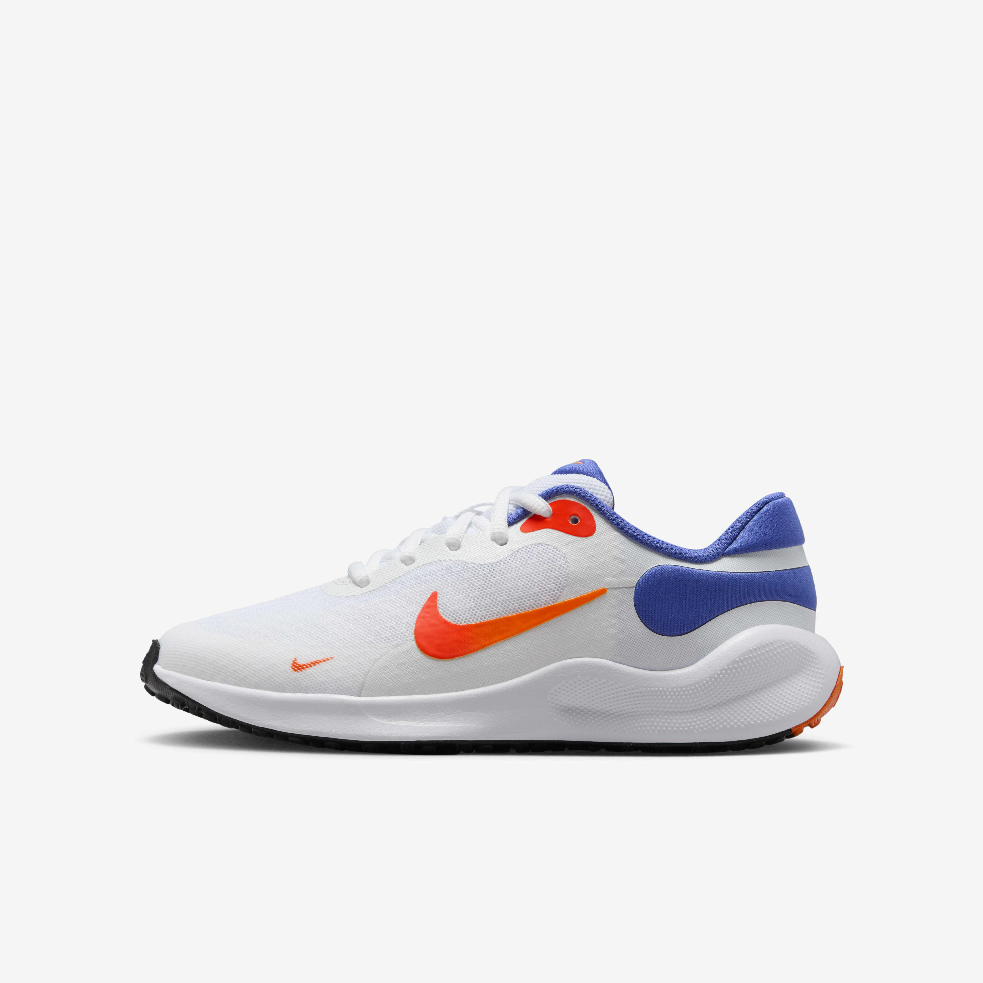 Buy Nike Revolution 7 Older Kids Running Shoes White Astronomy Blue Total Orange Team Orange Nike UAE Official