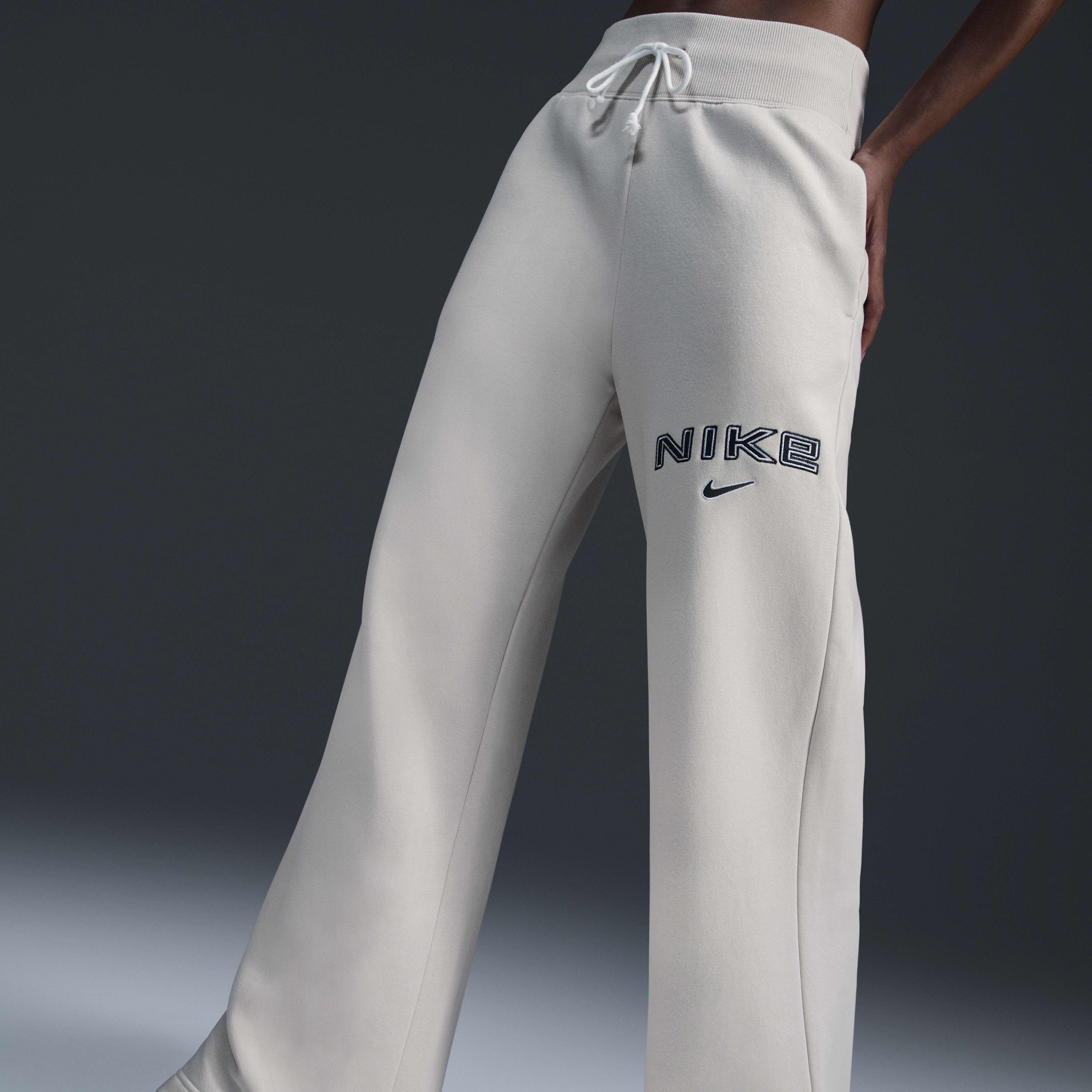 Nike white fleece pants best sale