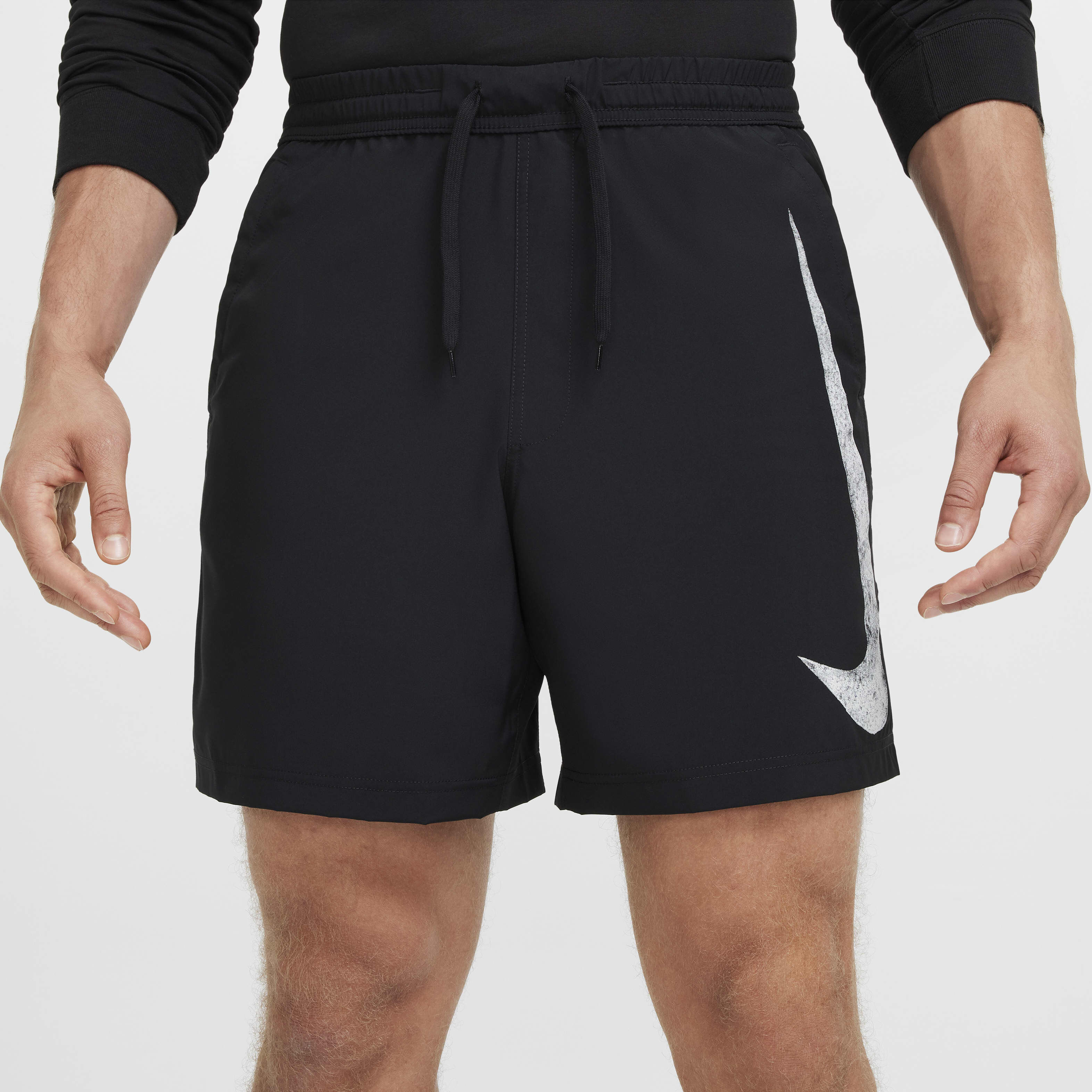 Buy Nike Form Swoosh Men's Dri-FIT 18cm (approx.) Unlined Versatile Shorts  - Black/White | Nike UAE Official