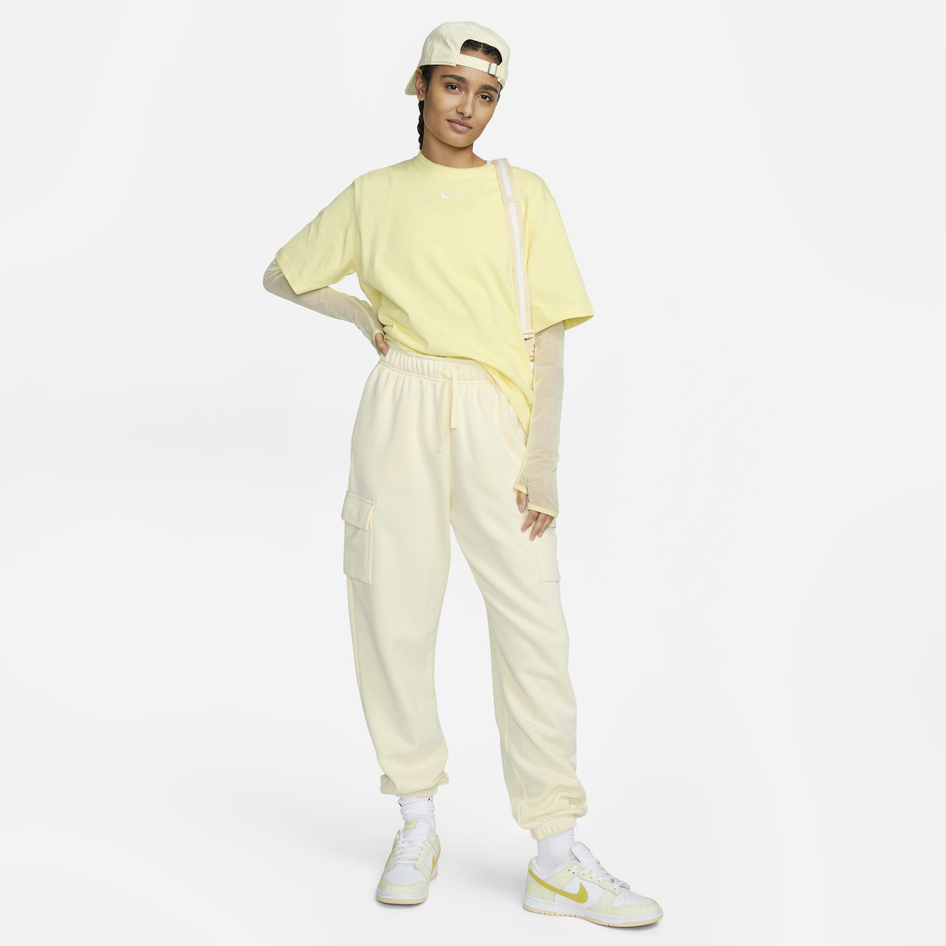Buy Nike Sportswear Club Fleece Women s Mid Rise Oversized Cargo Tracksuit Bottoms Nike UAE Official