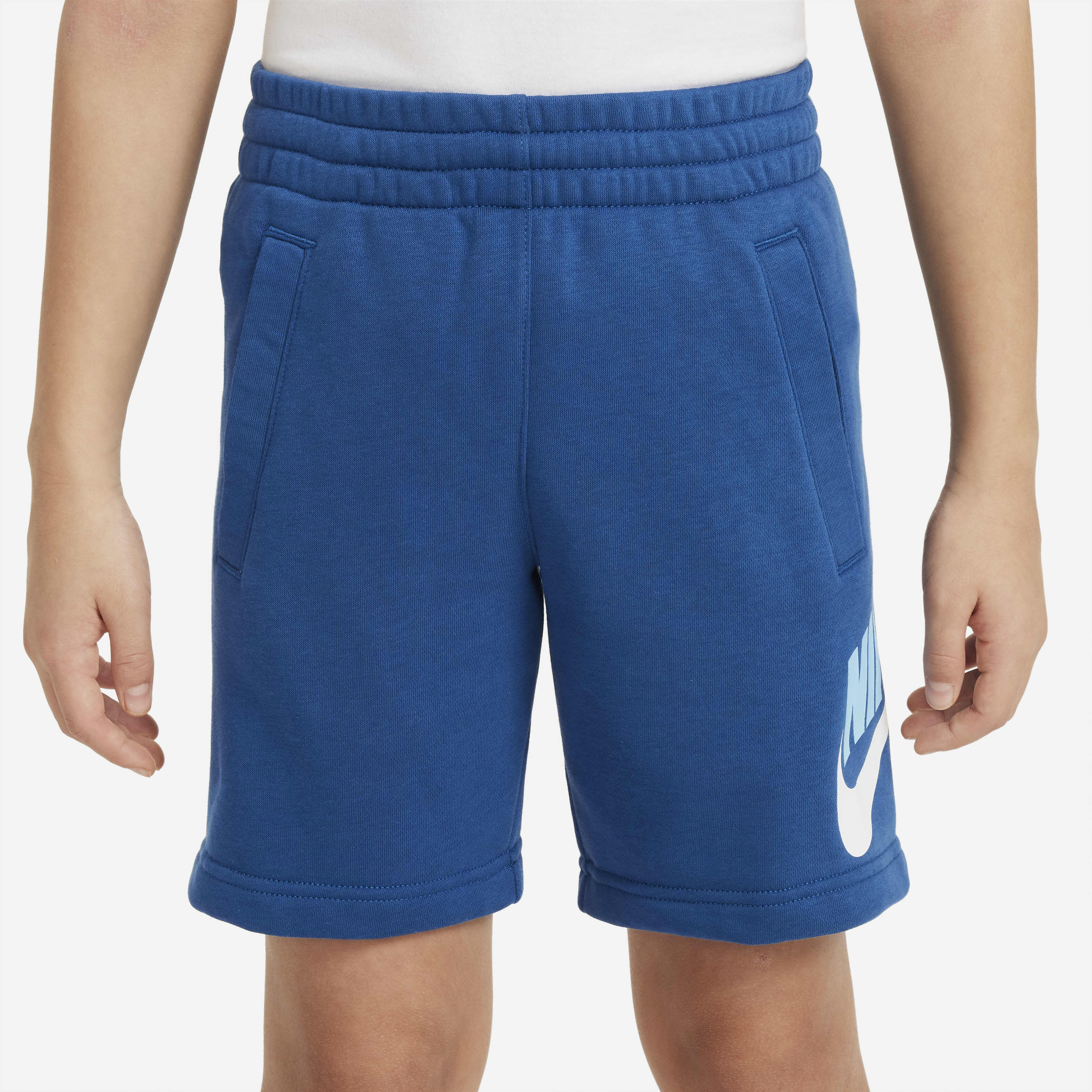 Blue nike fleece shorts shop