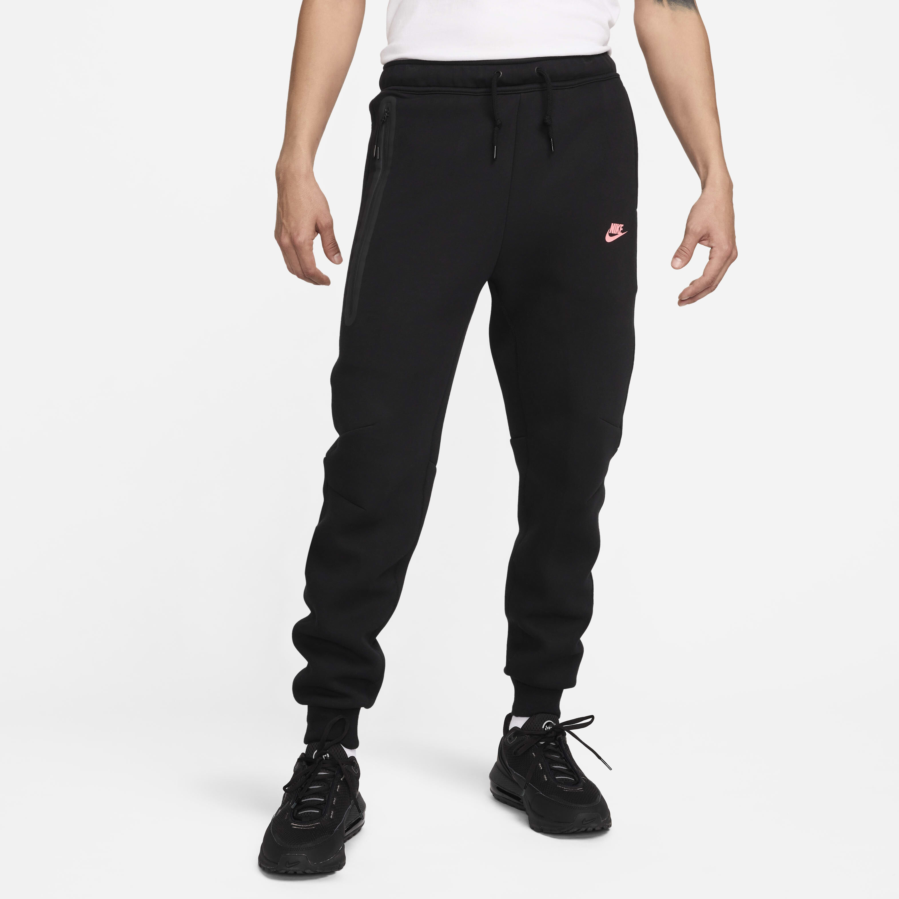 Nike black fleece joggers mens sales