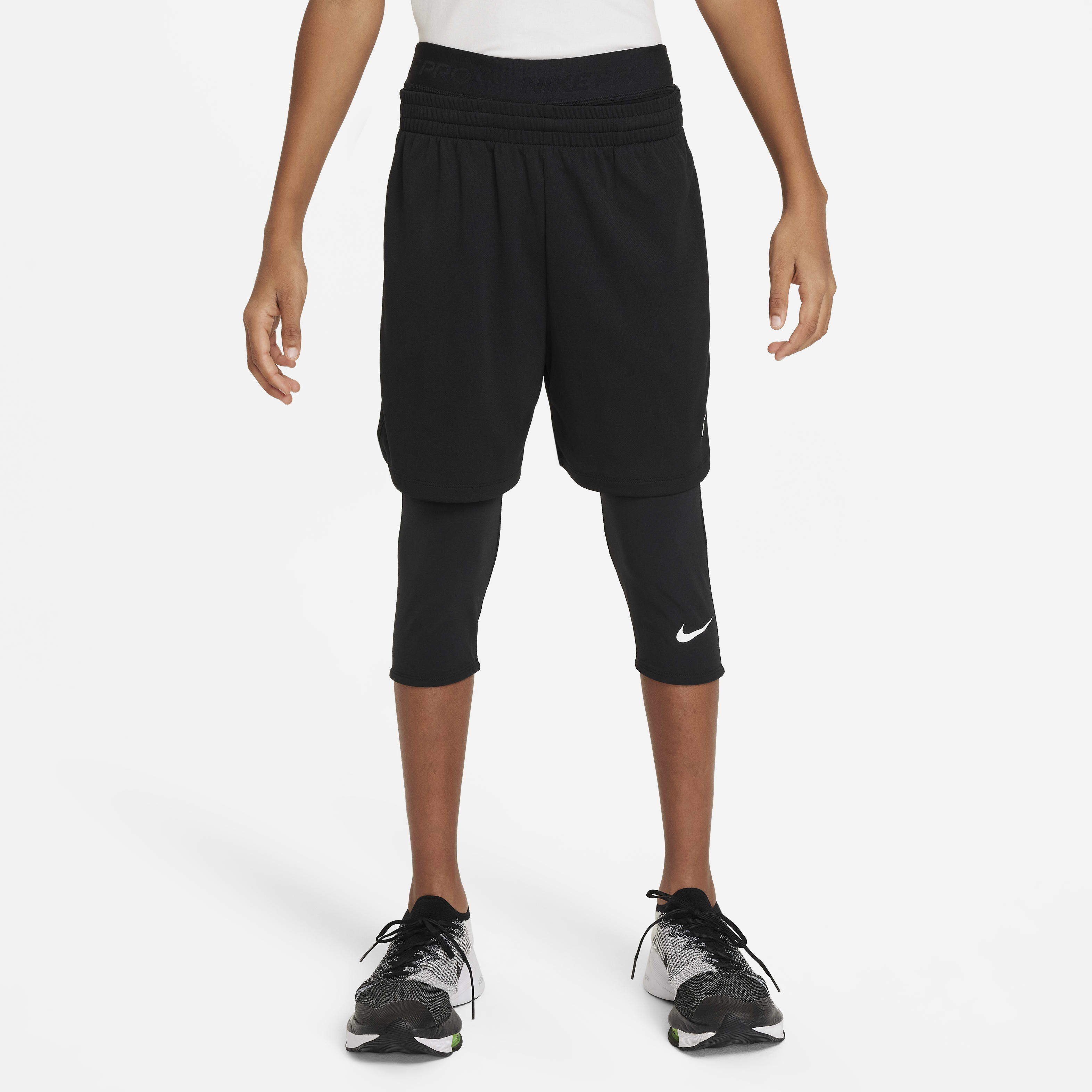 Buy Nike Pro Dri FIT Older Kids Boys 3 4 Length Tights Nike UAE Official