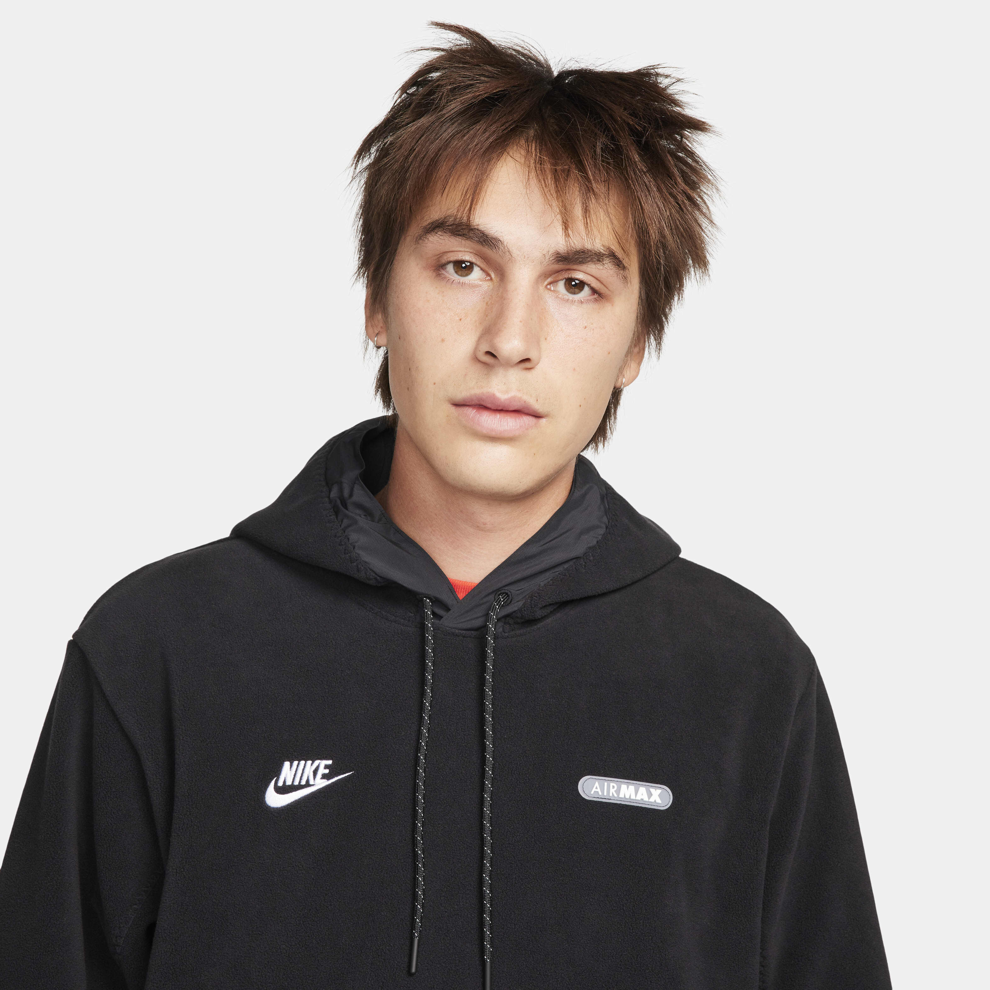 Buy Nike Air Max Men s Fleece Pullover Hoodie Black White Nike UAE Official