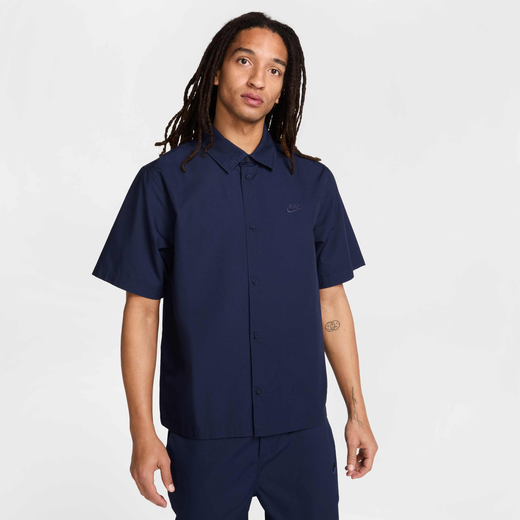 Color Shop Blue-Nike, Nike Club, Men's Short-Sleeve Button-Down Shirt