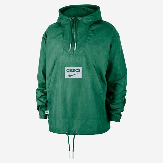Basketball Hoodies & Sweatshirts-Nike, Boston Celtics Club Courtside, Men's Nike NBA Anorak