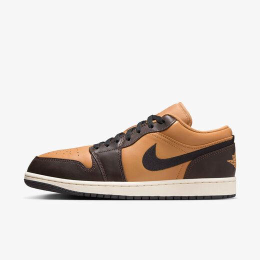 Shoes-JRDN, Air Jordan 1 Low 'Flax/Baroque Brown', Men's Shoes
