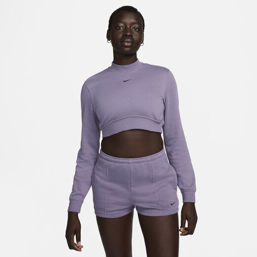 Hoodies & Sweatshirts-Nike, Nike Sportswear Chill Terry, Women's Crew-Neck Cropped French Terry Top
