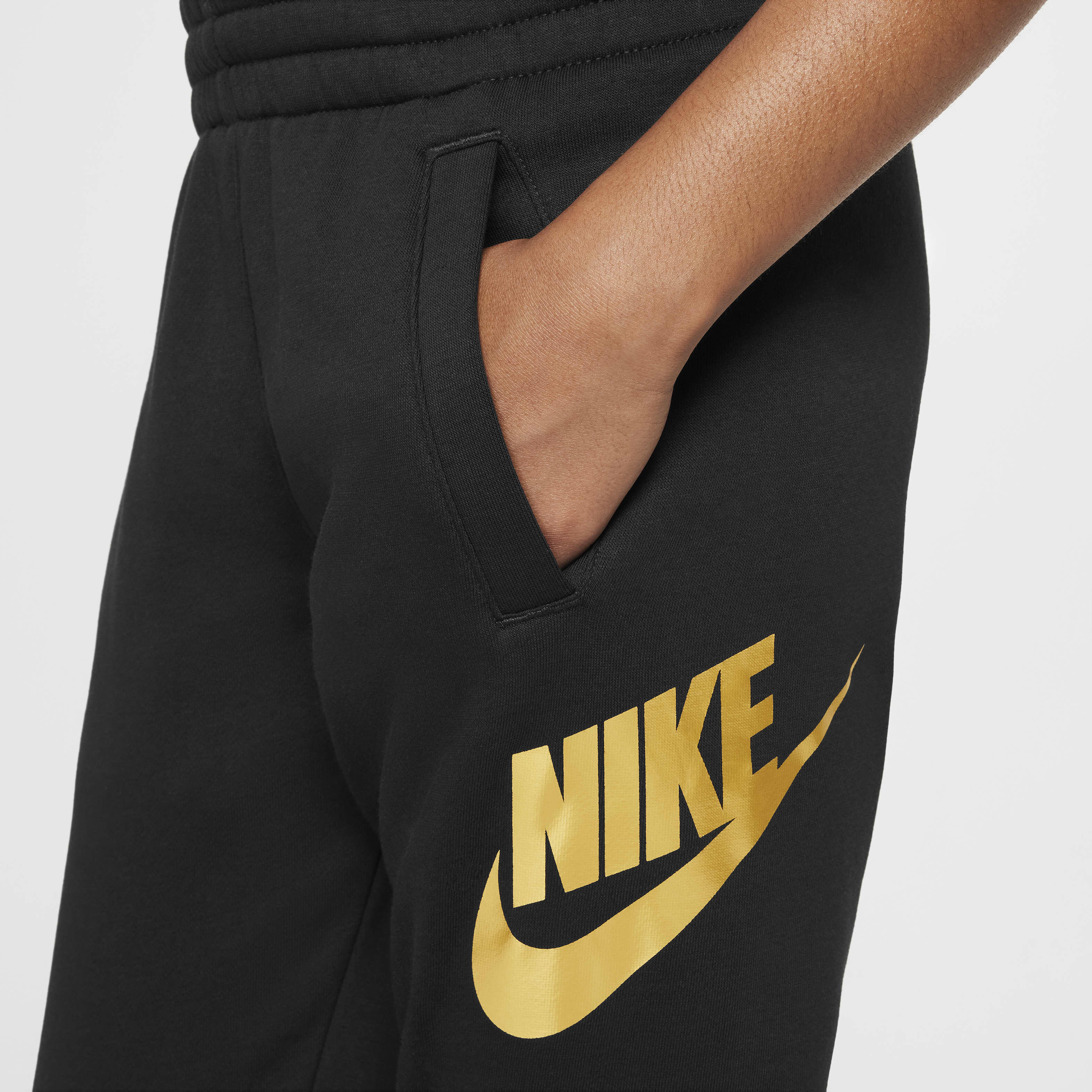 Nike joggers black and gold sale