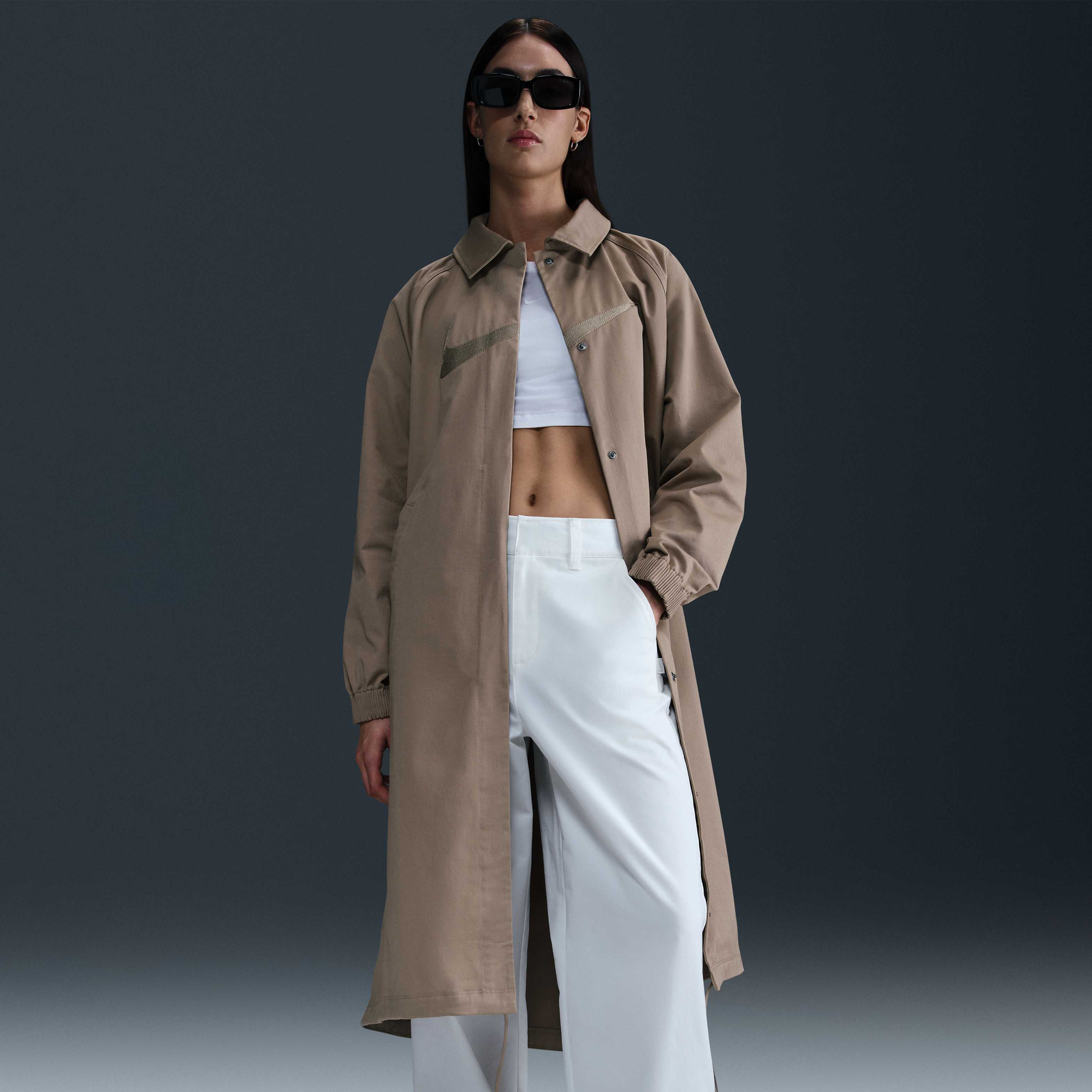 Nike khaki coat sales