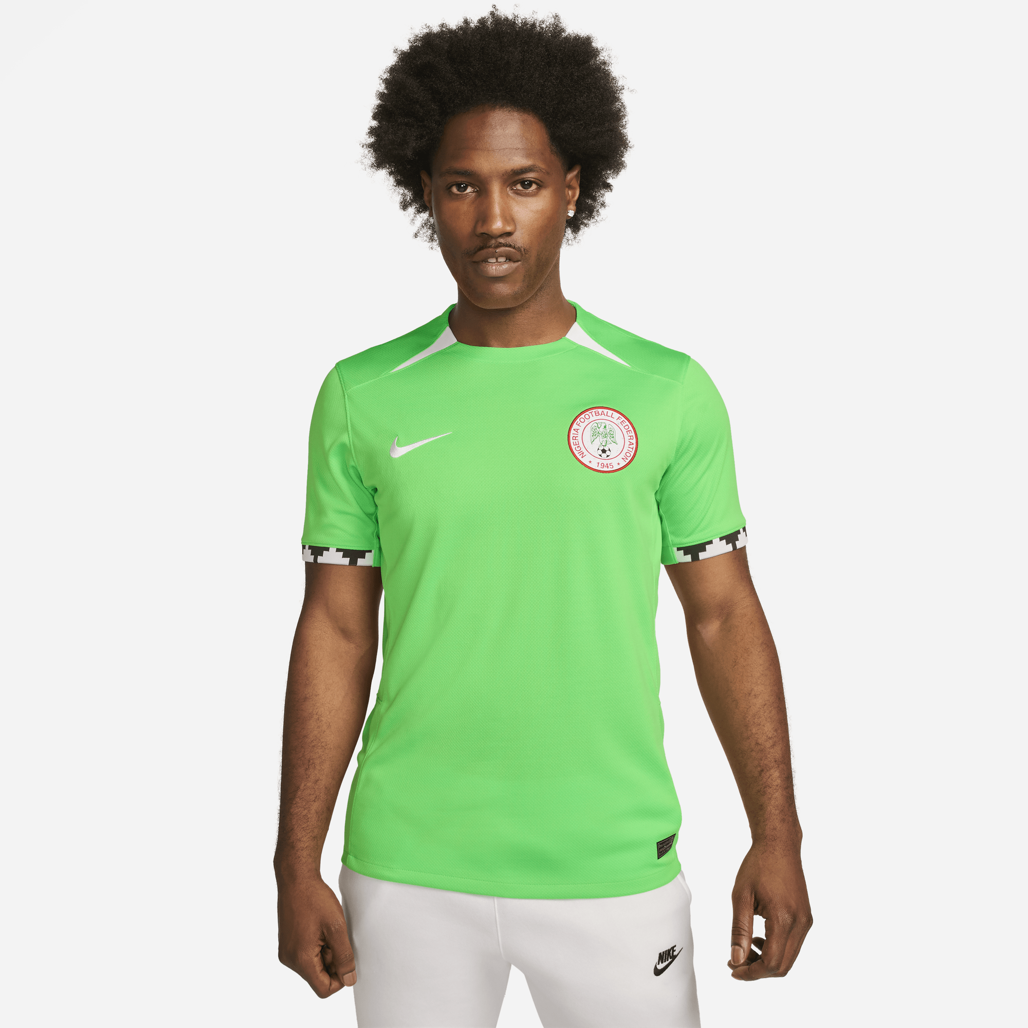 Shop Nigeria 2023 Stadium Home Men s Nike Dri FIT Football Shirt
