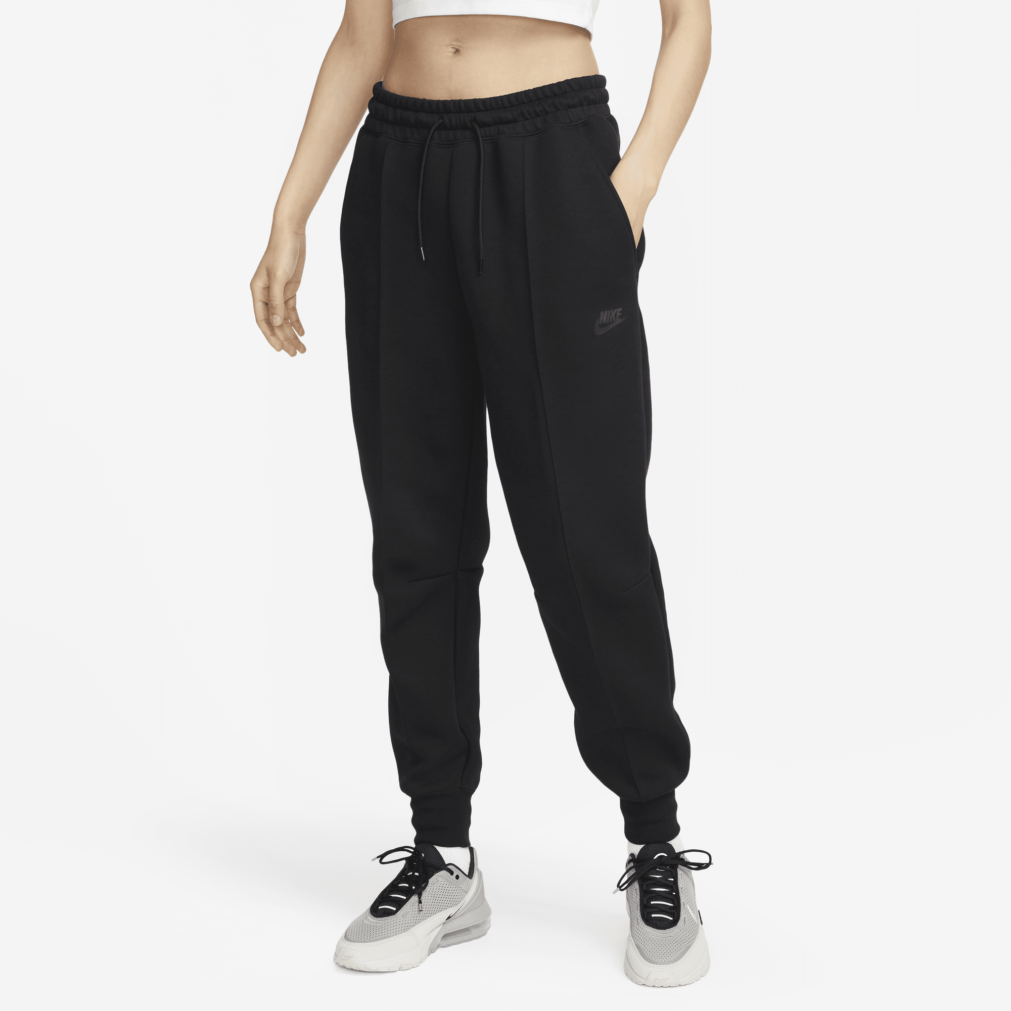 Black fleece top joggers womens