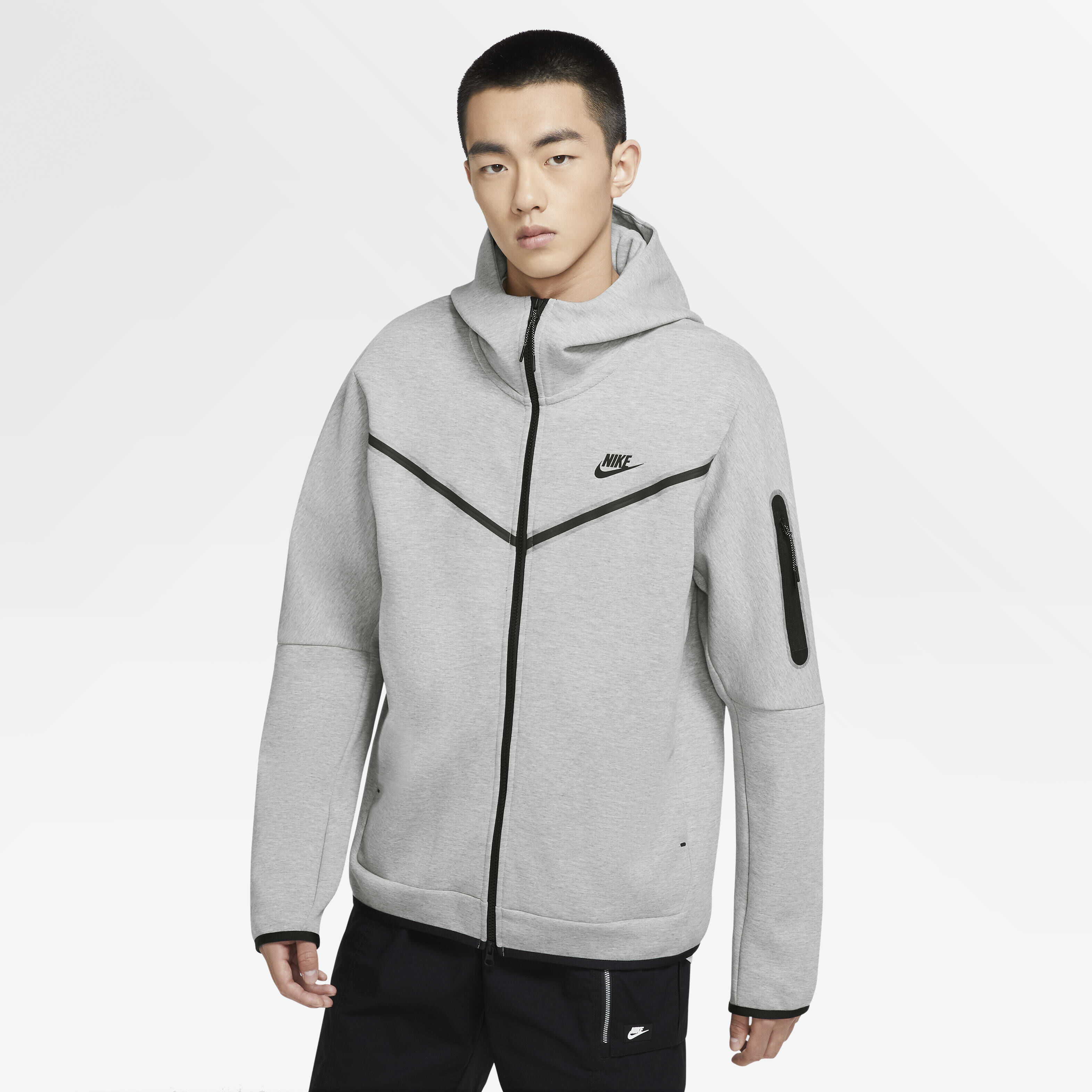 Buy Nike Sportswear Tech Fleece Men s Full Zip Hoodie Dark Grey Heather Black Nike UAE Official