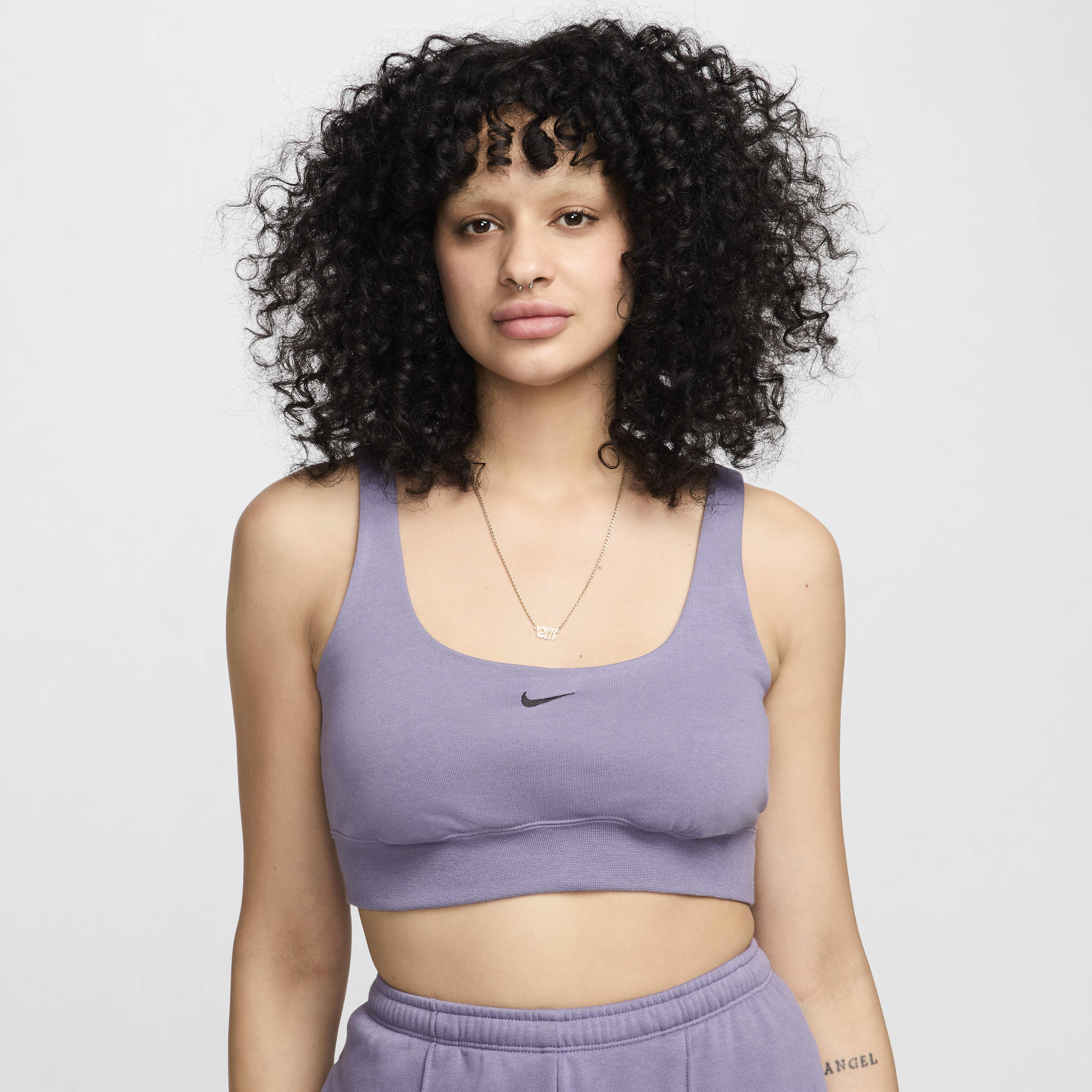 Purple nike crop top top