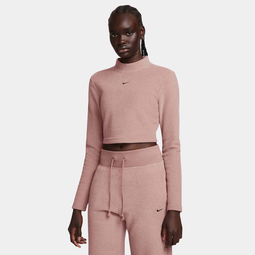 فينكس فليس-نايكي, نايكي سبورتسوير فينكس بلش, تيشيرت كوزي فليس سليم موك-نك كروبد بأكمام طويلة للنساء